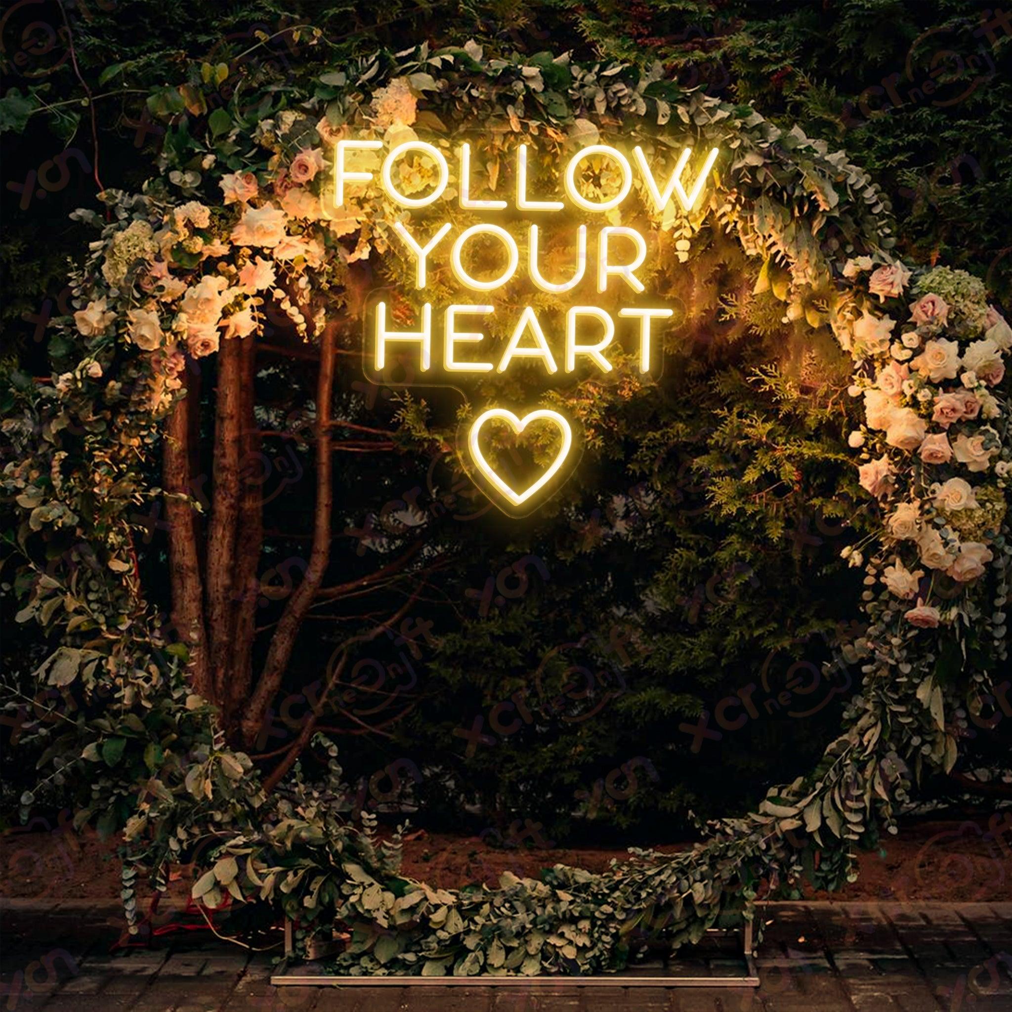 Follow Your Heart LED Neon Sign Wedding Decor