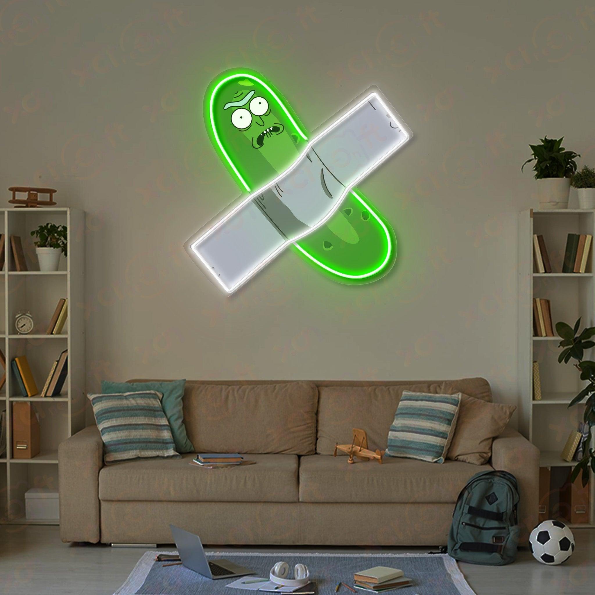 Cartoon Pickle LED Neon Wall Art