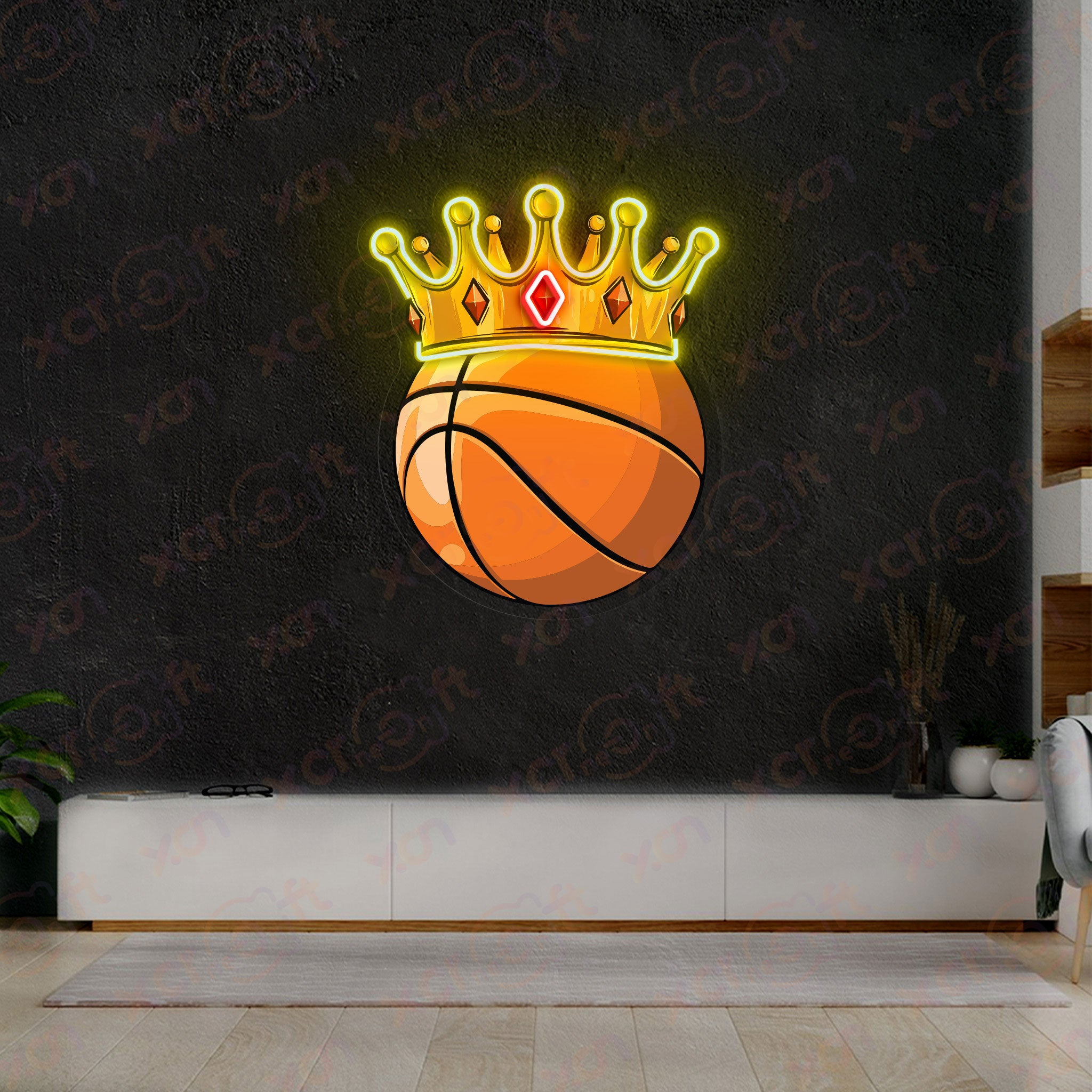 Basketball King UV Printed Neon Sign for Teenager