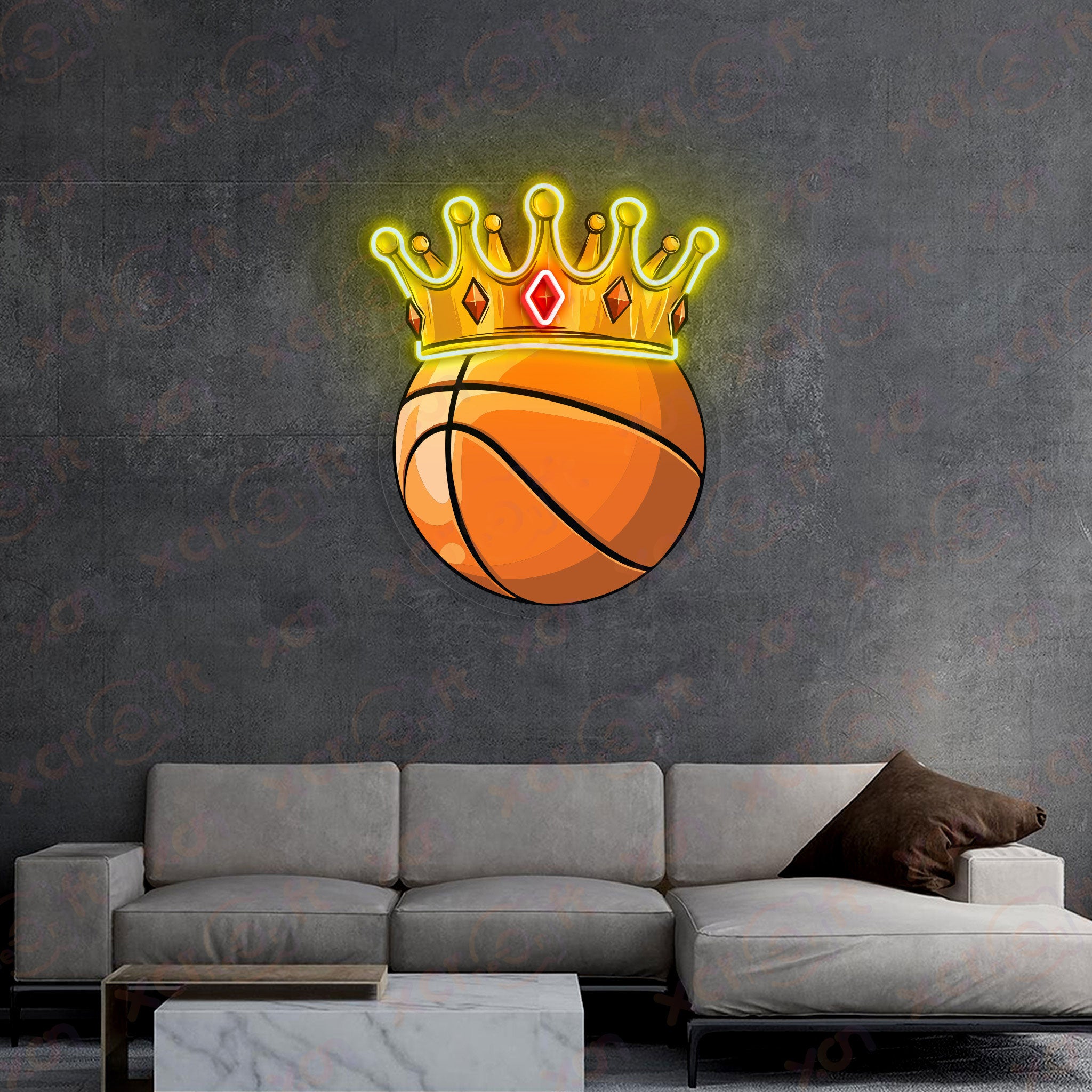 Basketball King UV Printed Neon Sign for Teenager