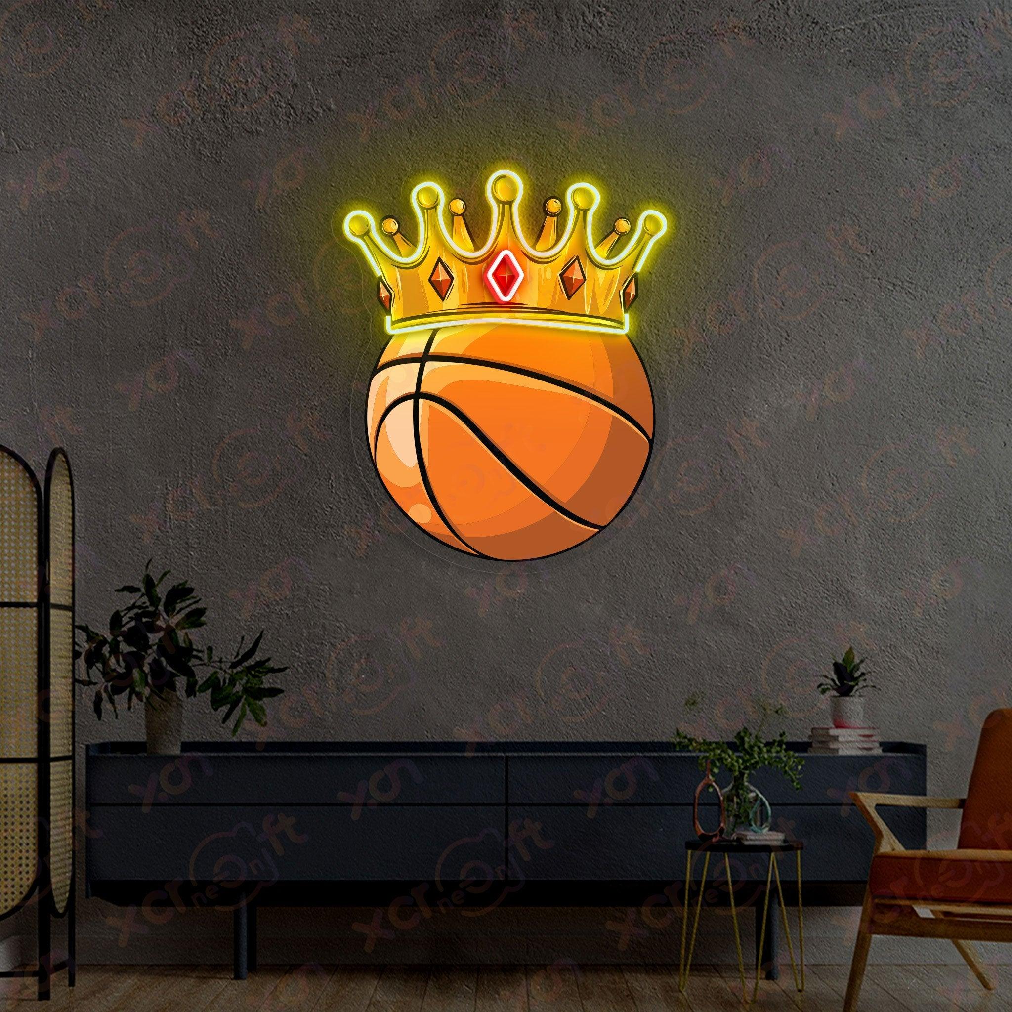 LED neon sign basketball crown sports fan cave