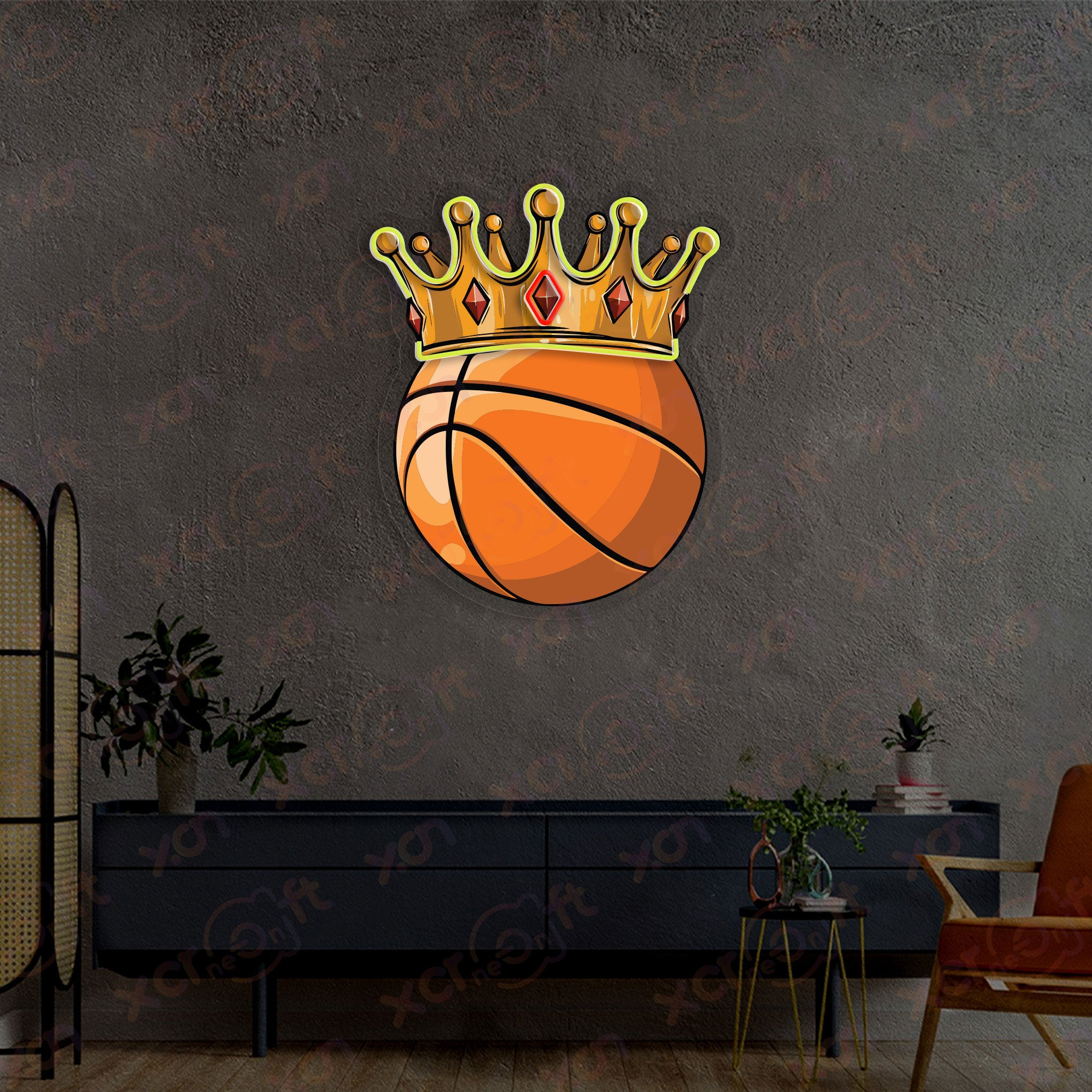 Basketball King UV Printed Neon Sign for Teenager