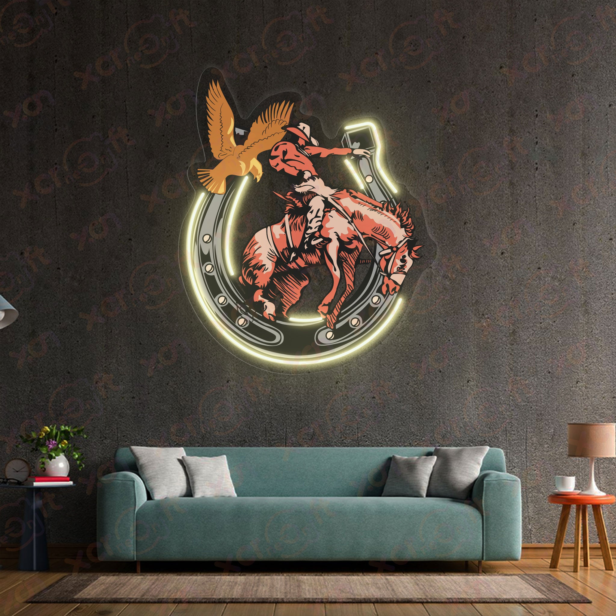 Vintage Western Cowboy Neon Wall Art For Rooms