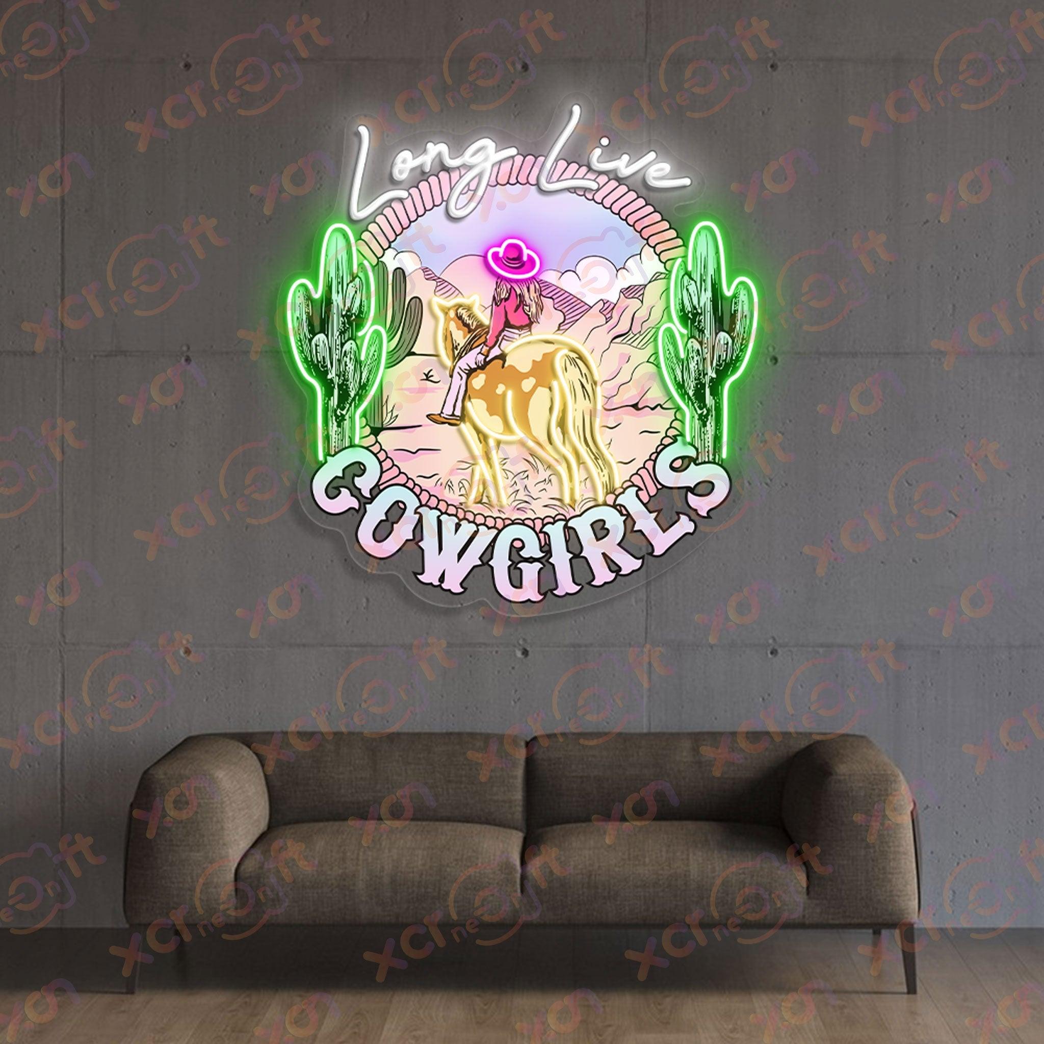 Long Live Cowgirl Printed LED Neon Sign Decoration