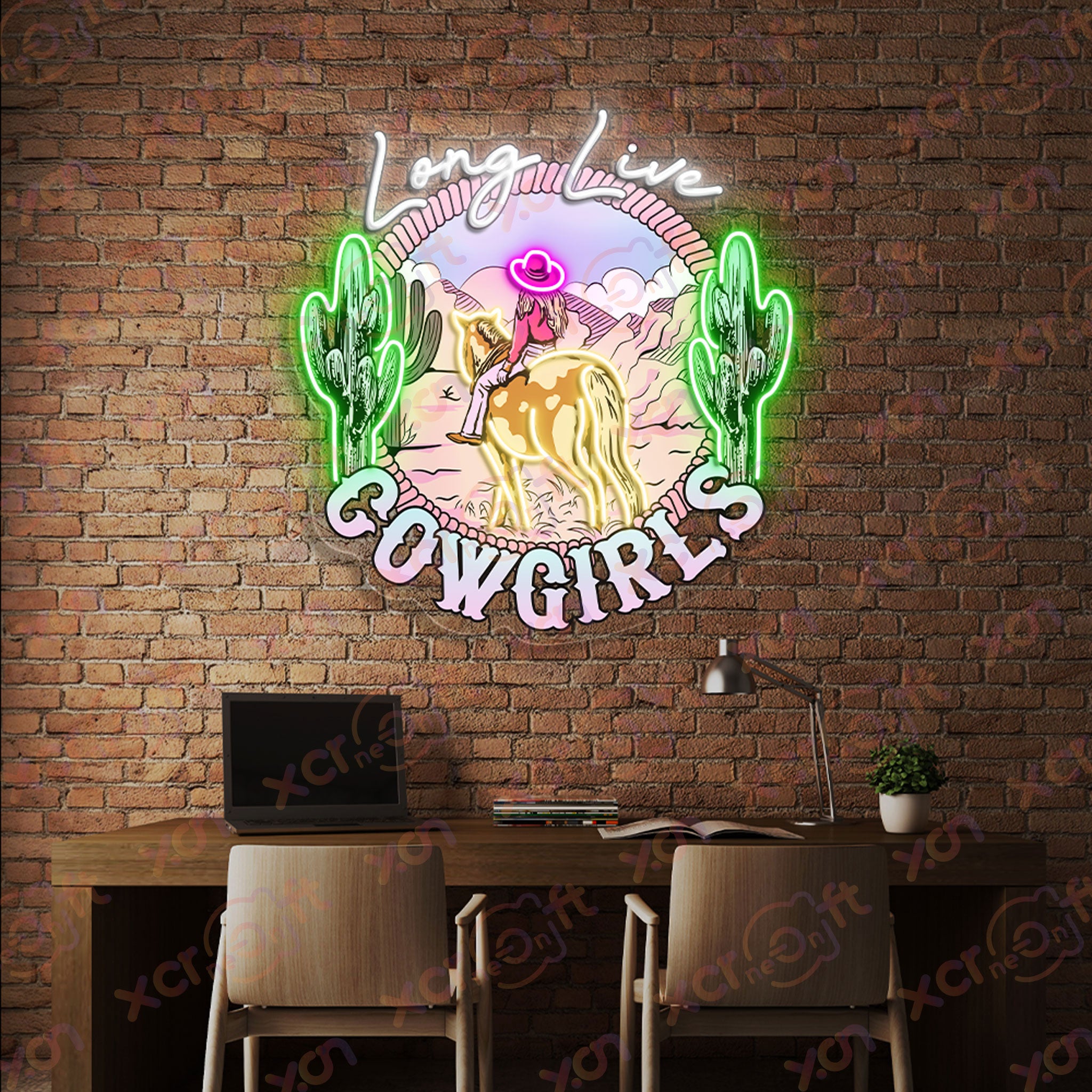 Long Live Cowgirl Printed LED Neon Sign Decoration