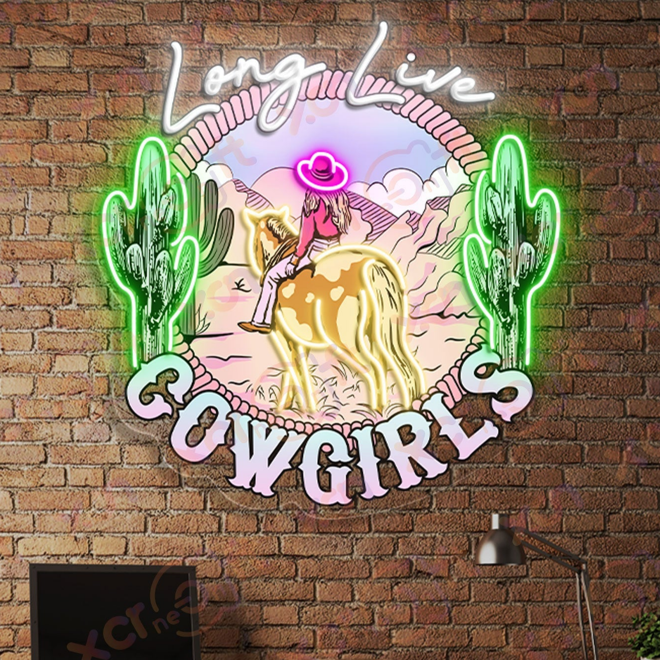 Long Live Cowgirl Printed LED Neon Sign Decoration