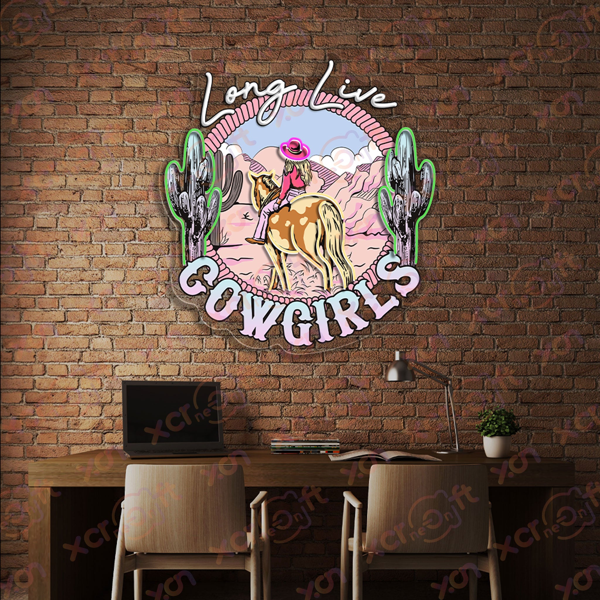 Long Live Cowgirl Printed LED Neon Sign Decoration