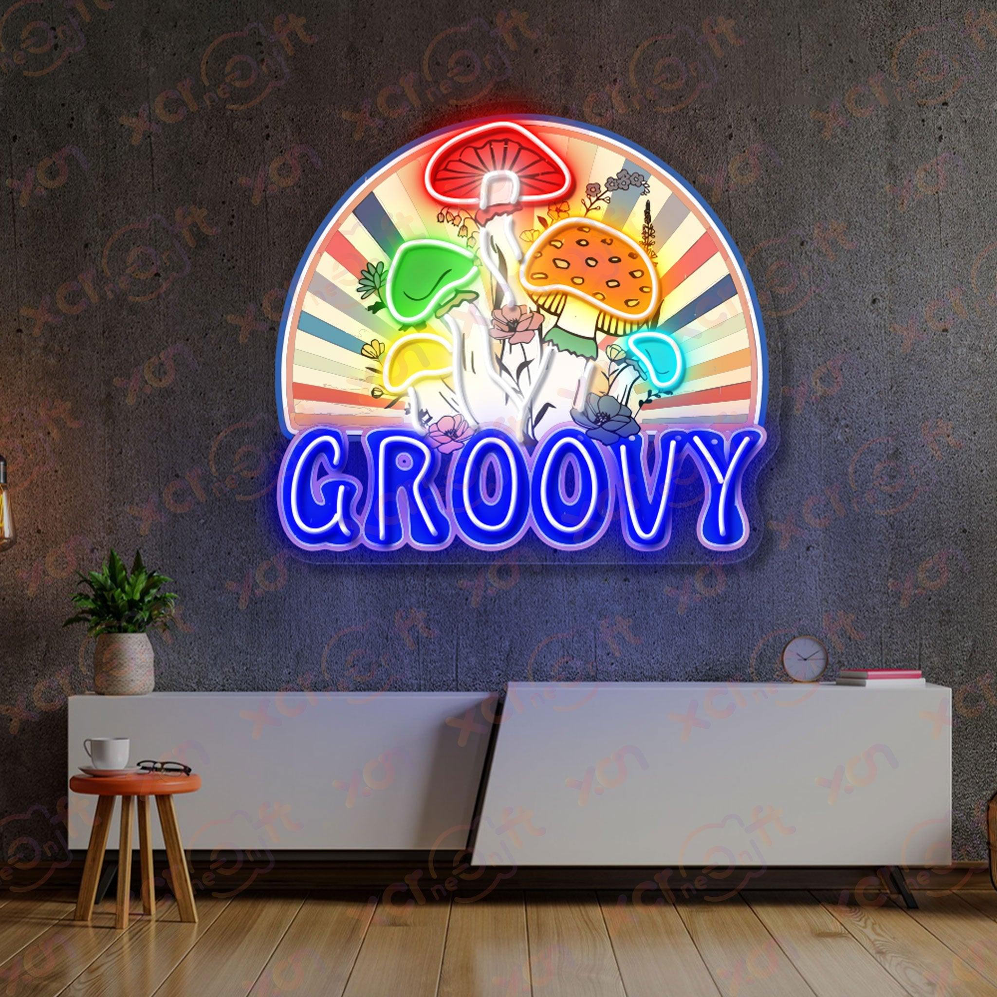 Groovy Mushroom UV Printed LED Neon Sign