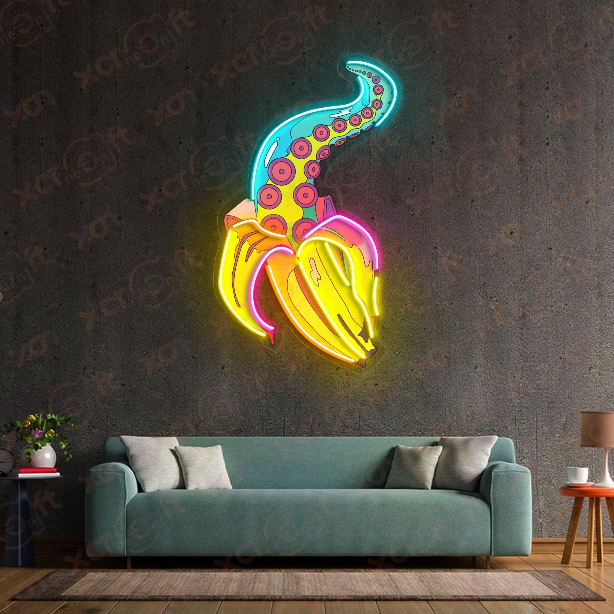 Tentacle Banana UV Neon Signs