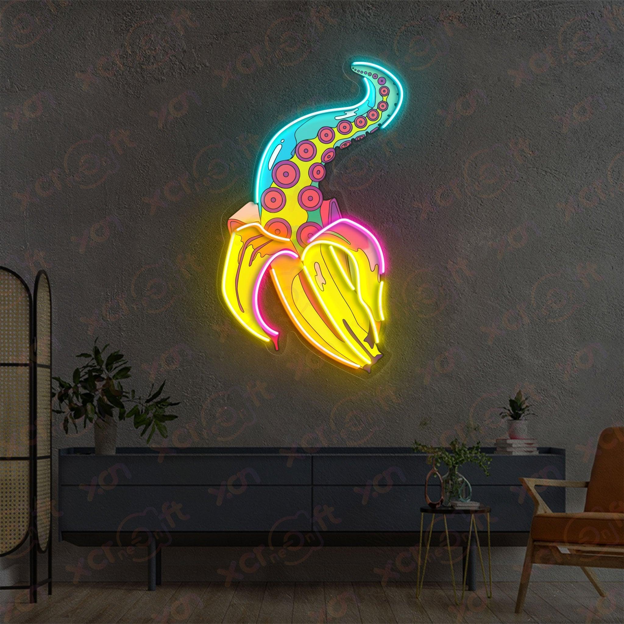 Tentacle Banana UV Neon Signs