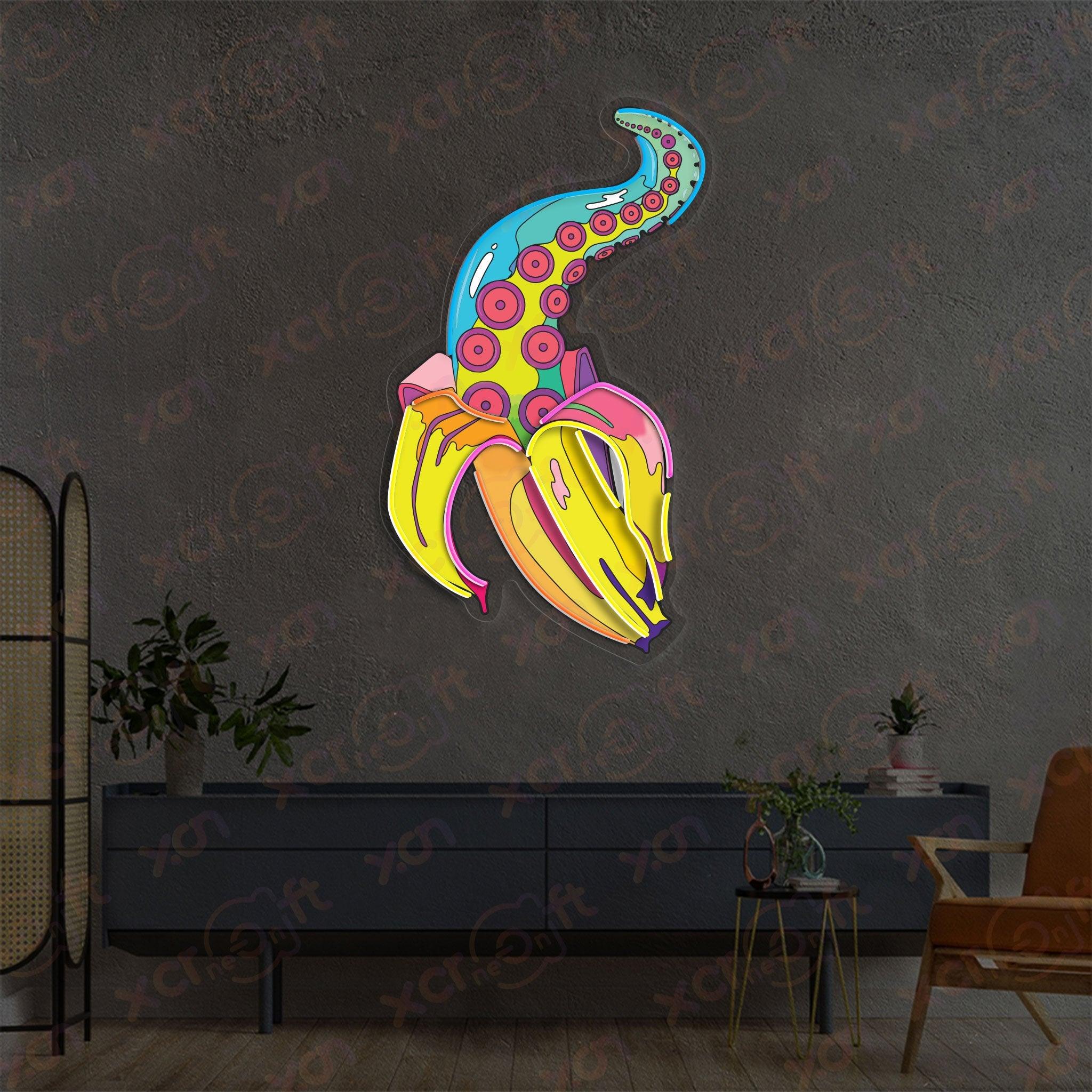 Tentacle Banana UV Neon Signs