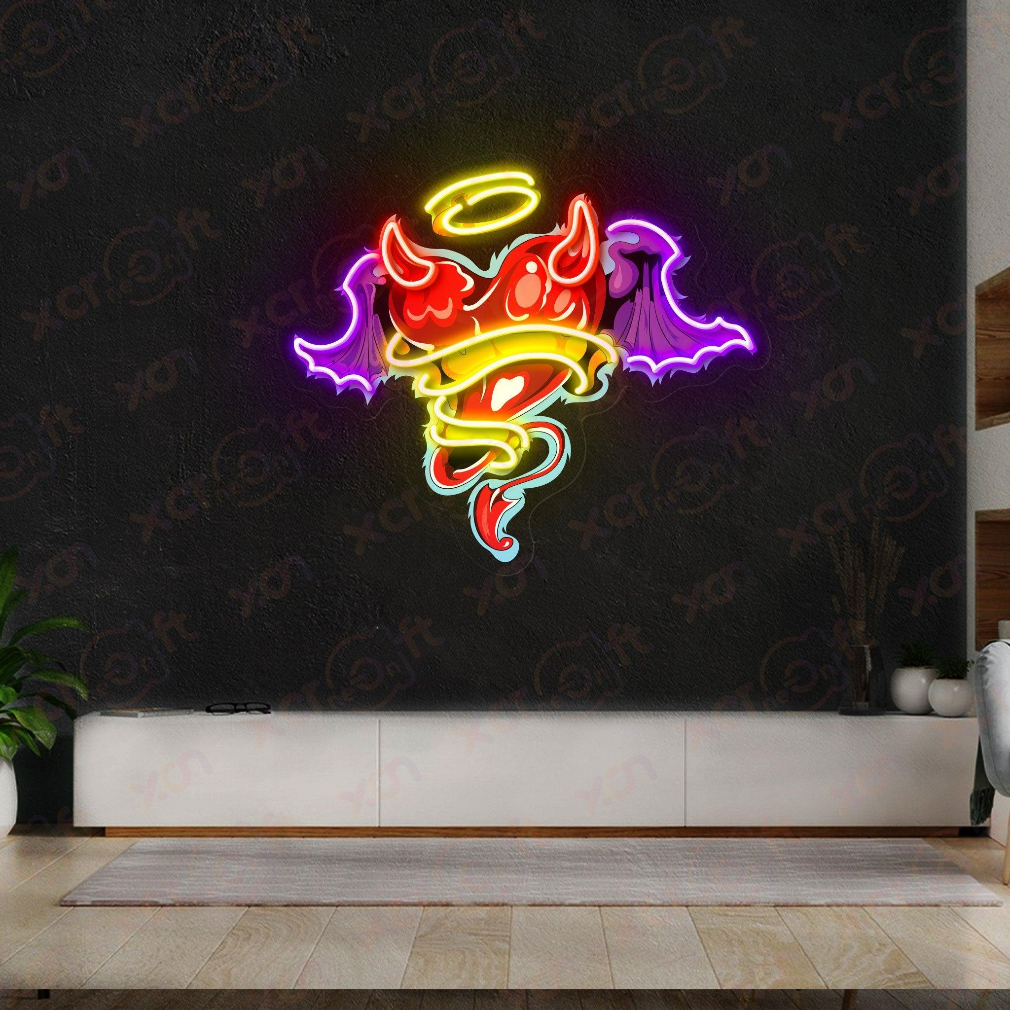 Angels and Demons UV Printed LED Neon Sign