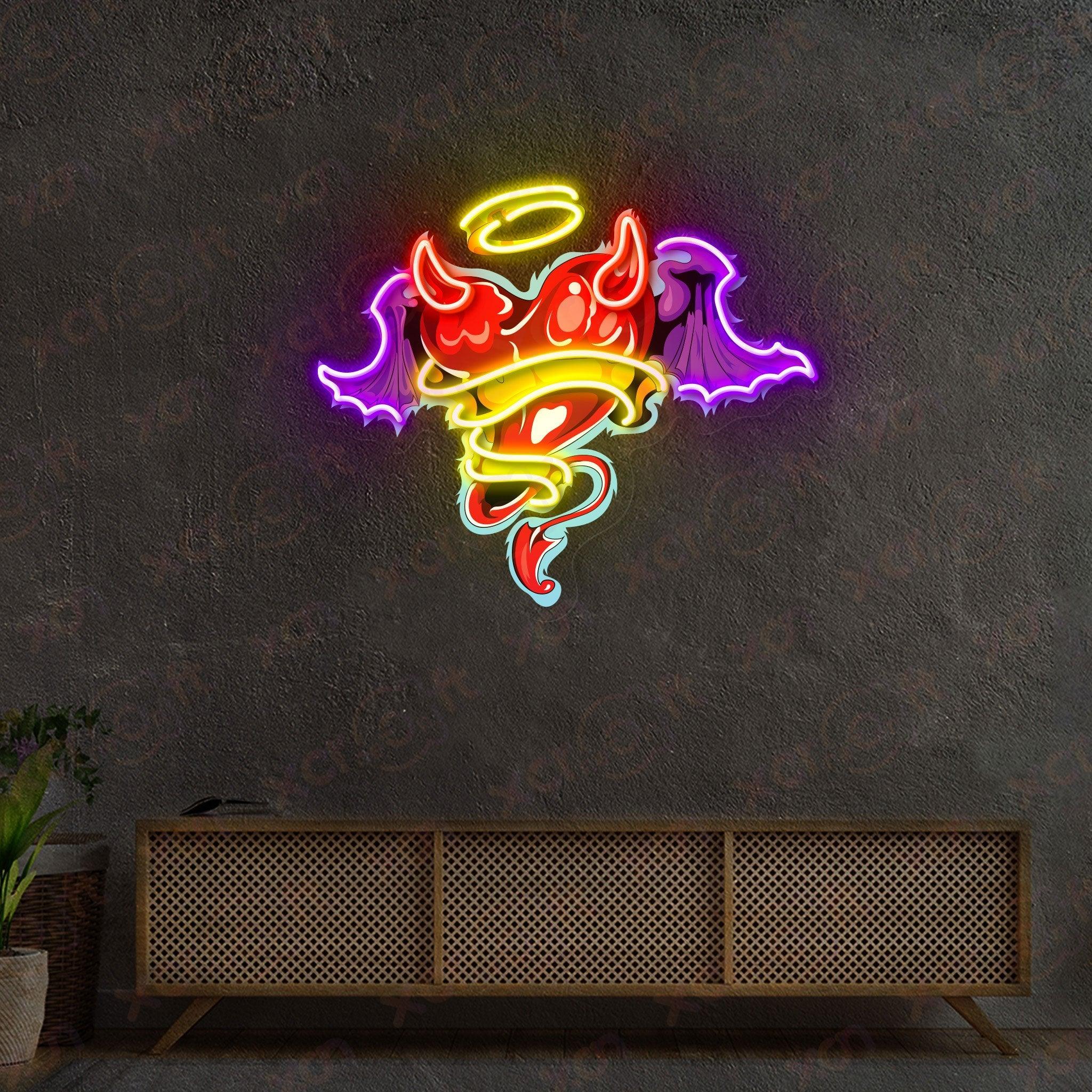 Angels and Demons UV Printed LED Neon Sign