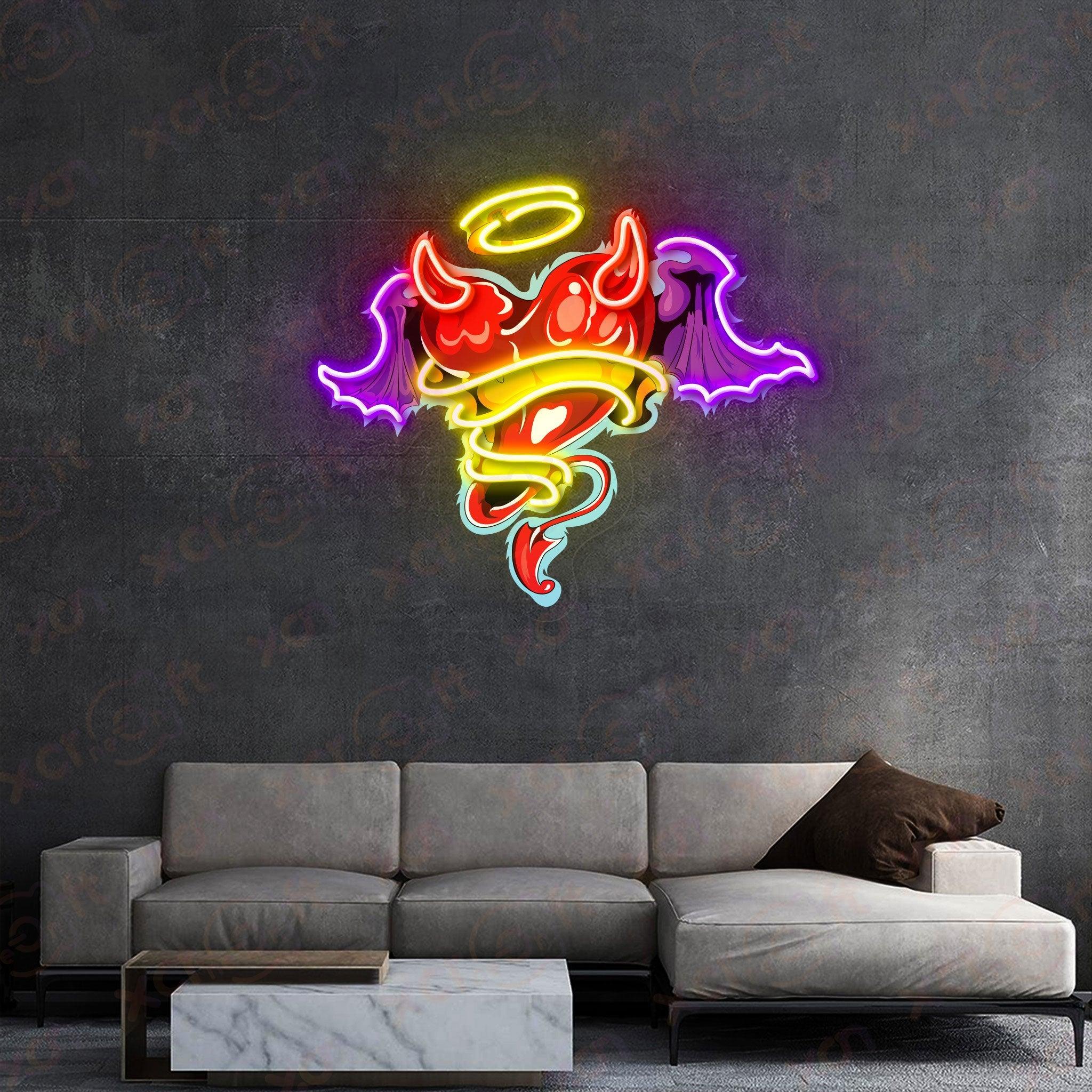 Angels and Demons UV Printed LED Neon Sign