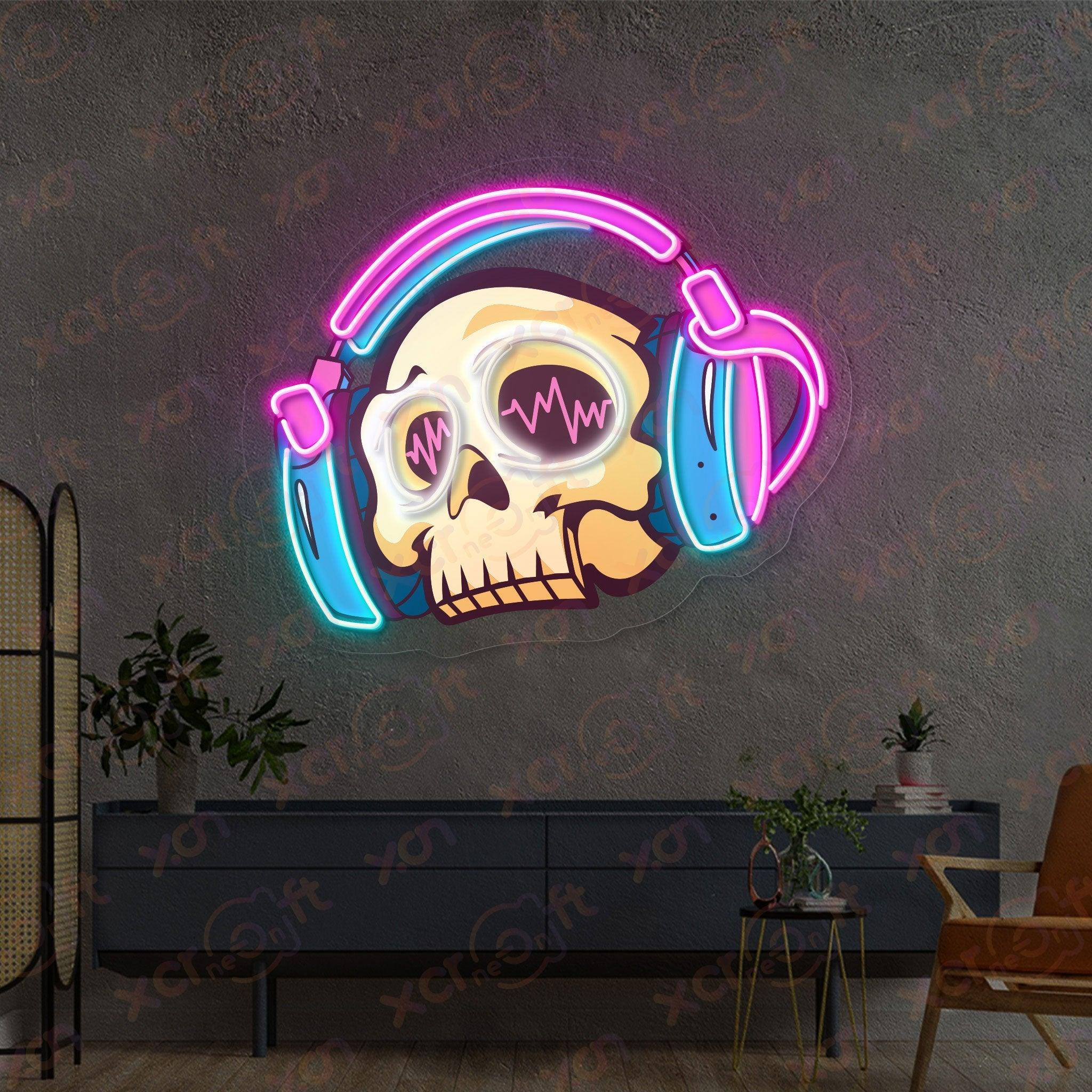 Skull Headphone LED Neon Sign