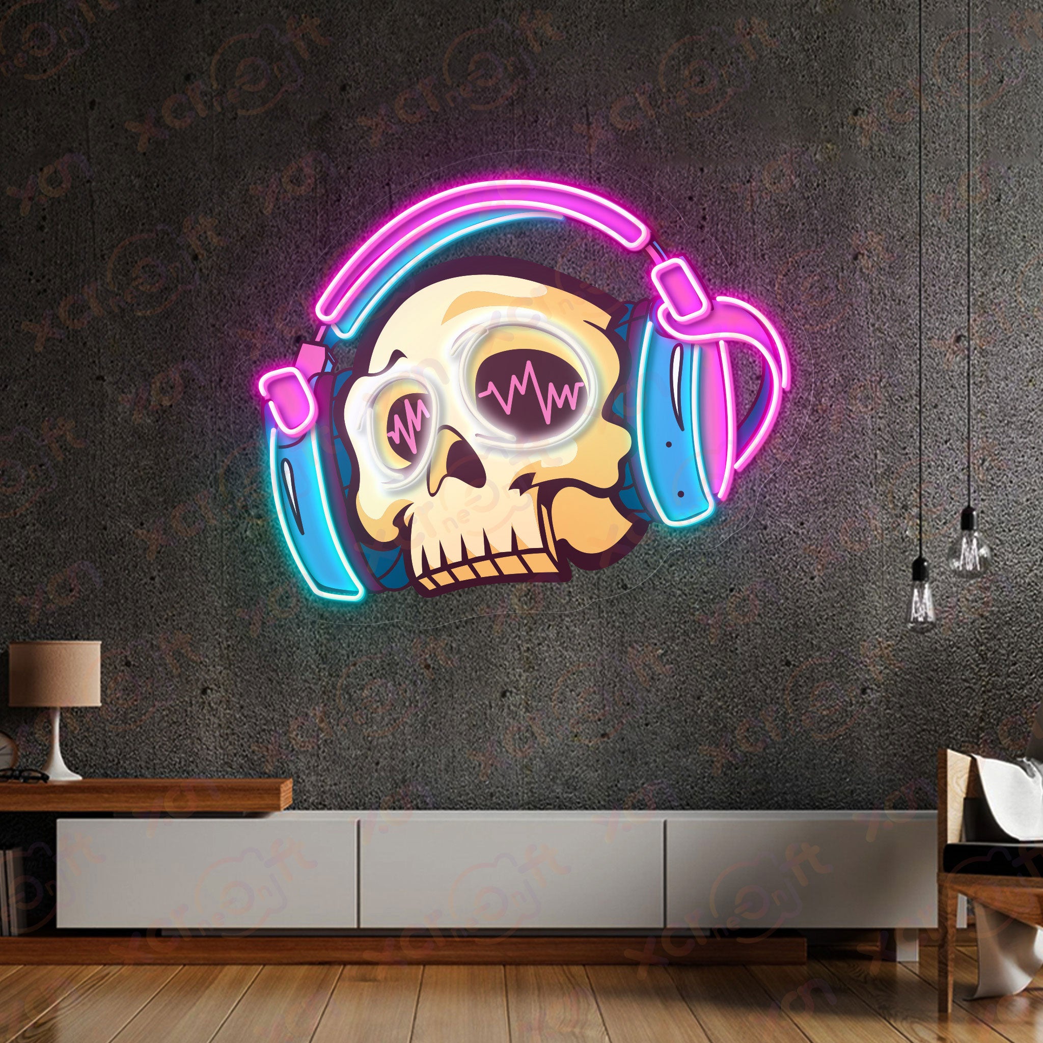 Skull Headphone LED Neon Sign