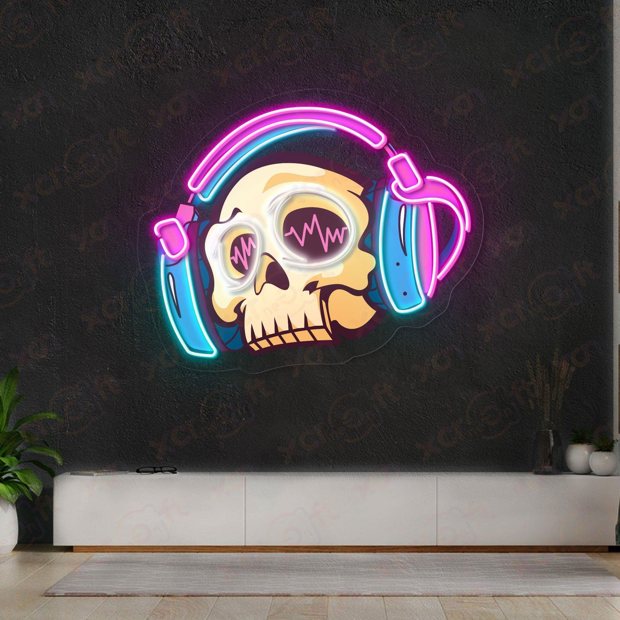 Skull Headphone LED Neon Sign