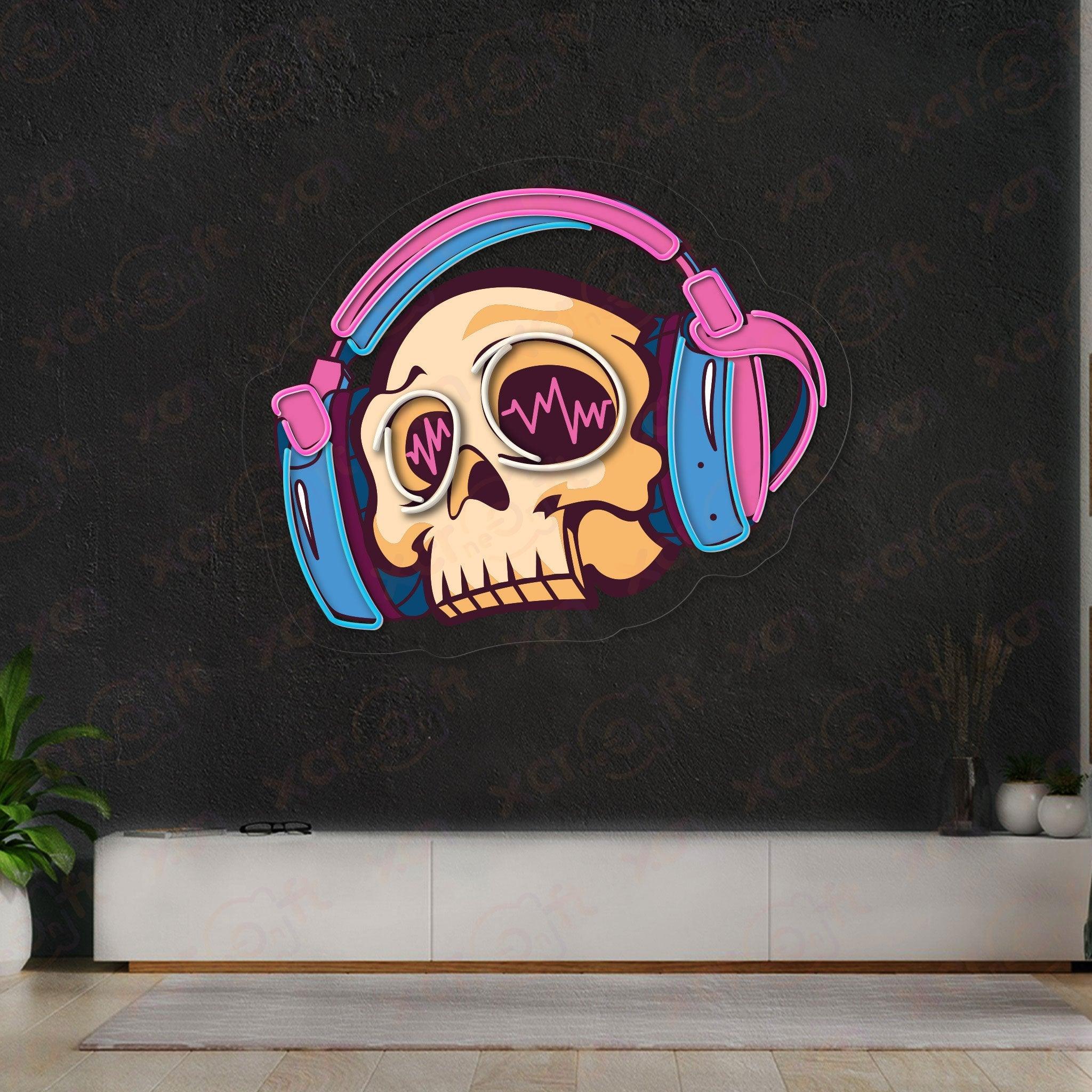 Skull Headphone LED Neon Sign