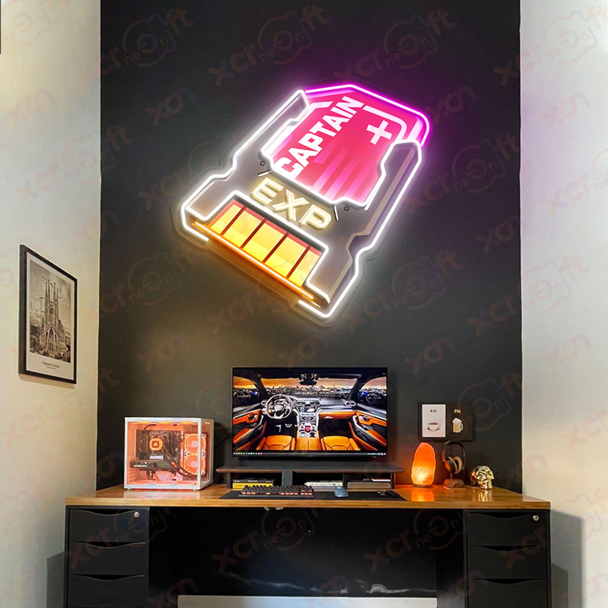 Captain EXP Chip LED Neon Sign Gaming Room