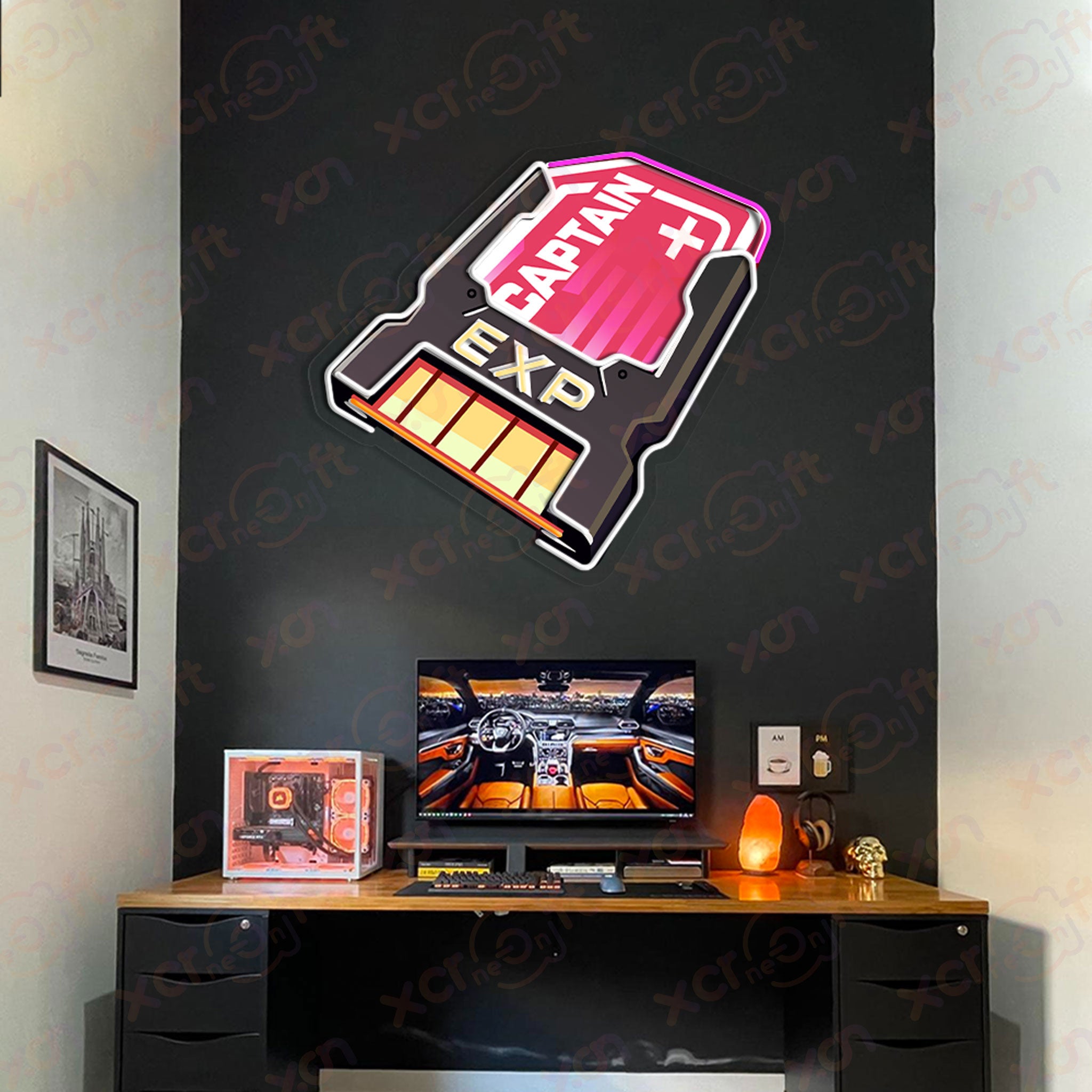 Captain EXP Chip LED Neon Sign Gaming Room