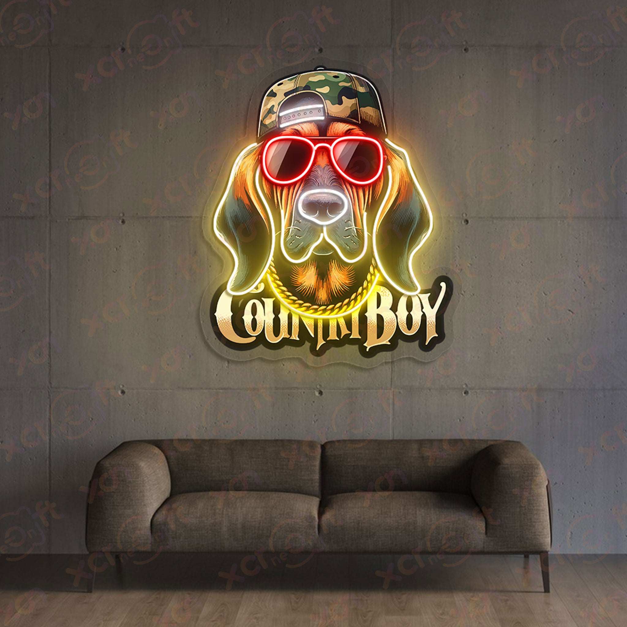 Dog Hunting Neon Wall Art Decor