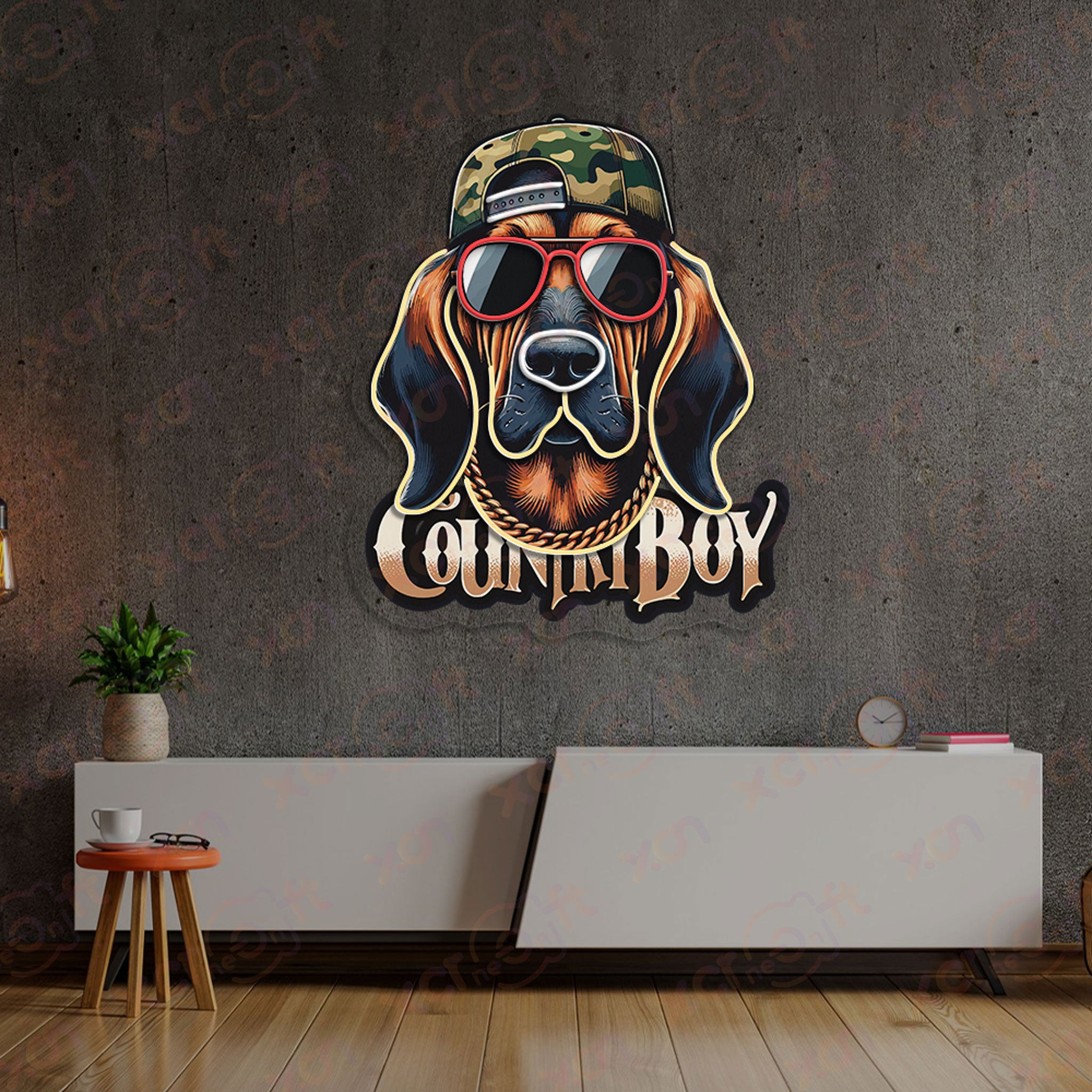 Dog Hunting Neon Wall Art Decor