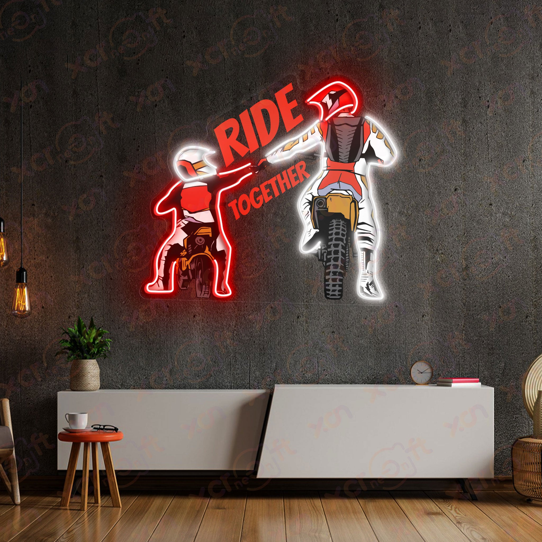 Ride Together UV Neon Signs Graphic Art