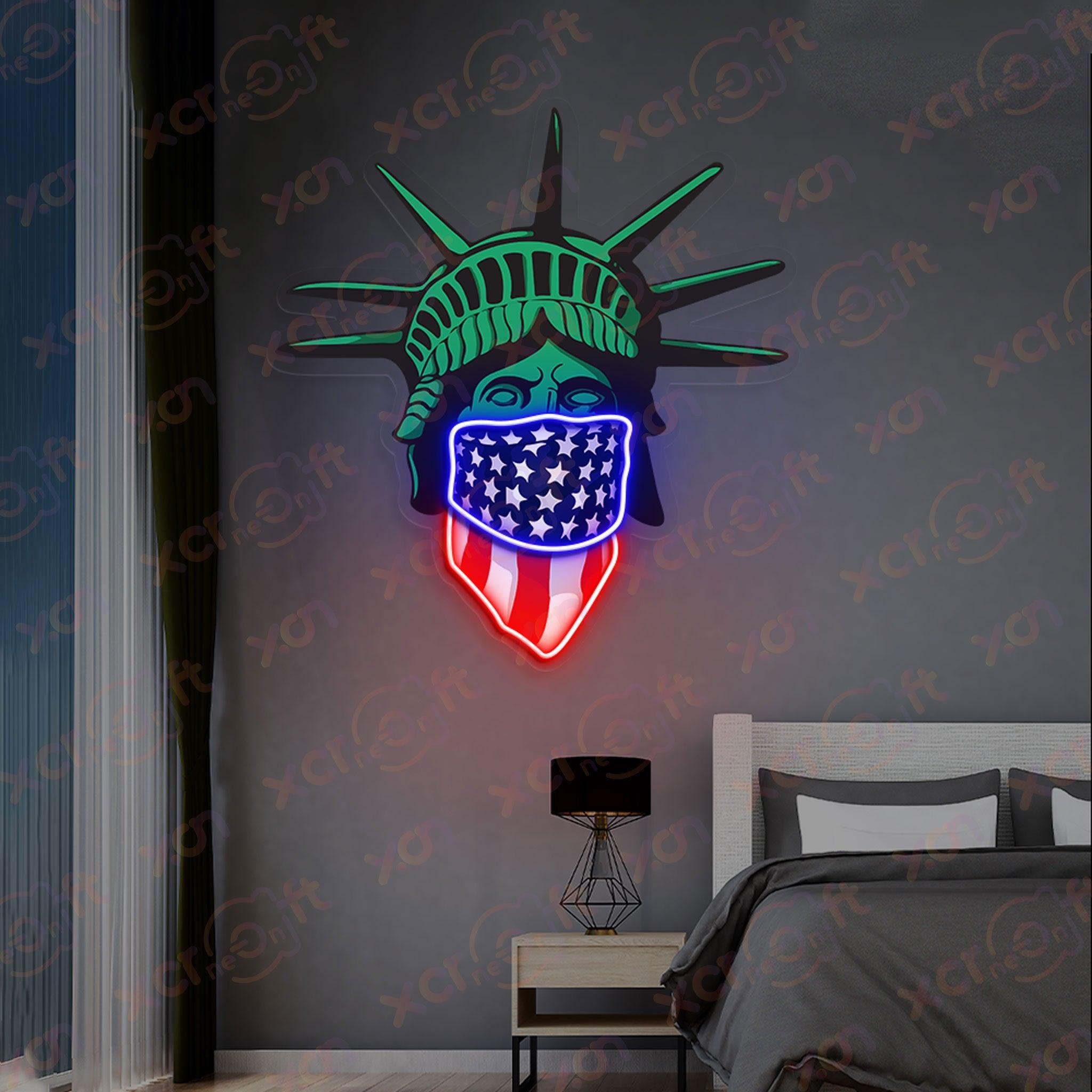 Neon sign Statue of Liberty bandana