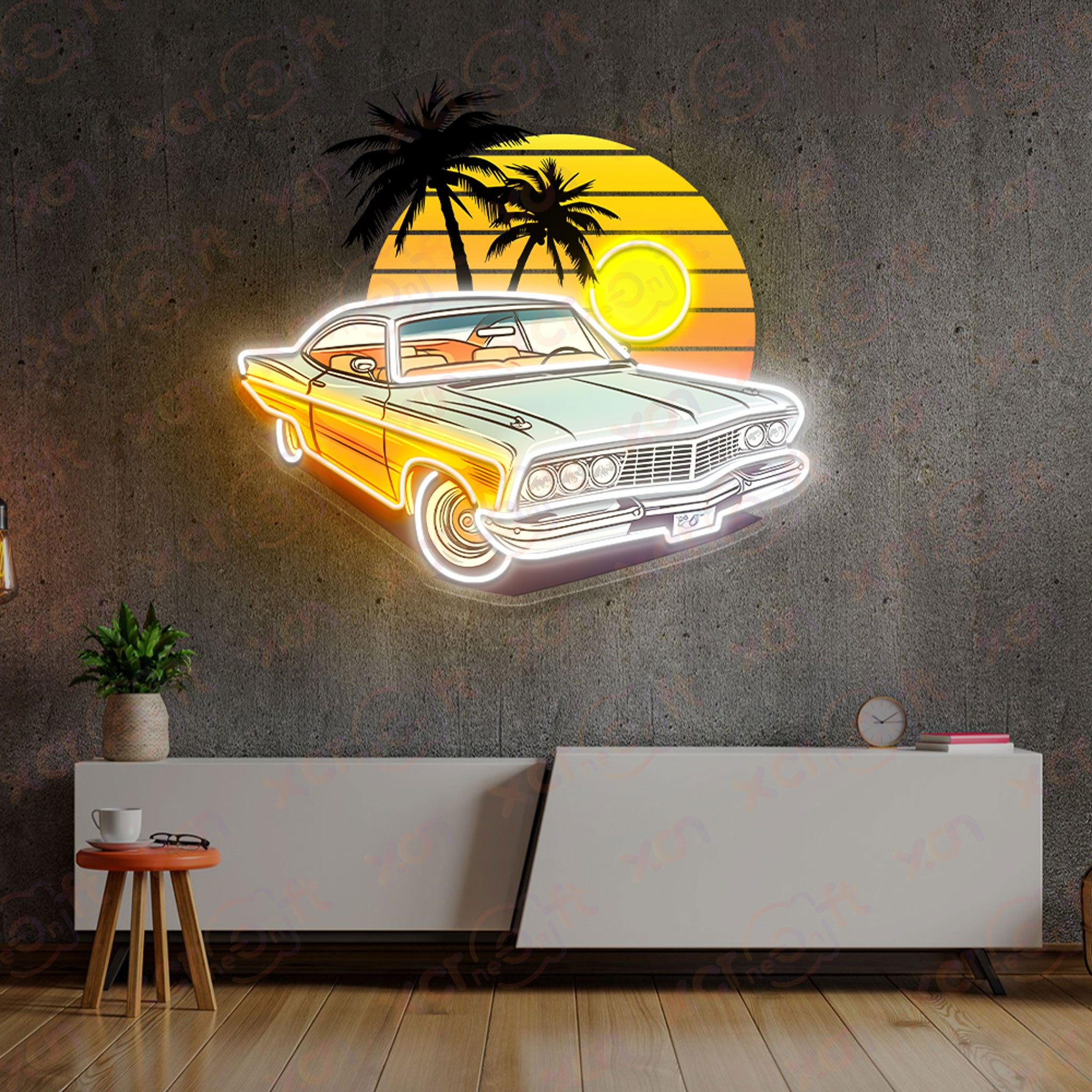 Classic Vintage Car High-quality UV Printed Neon Signs