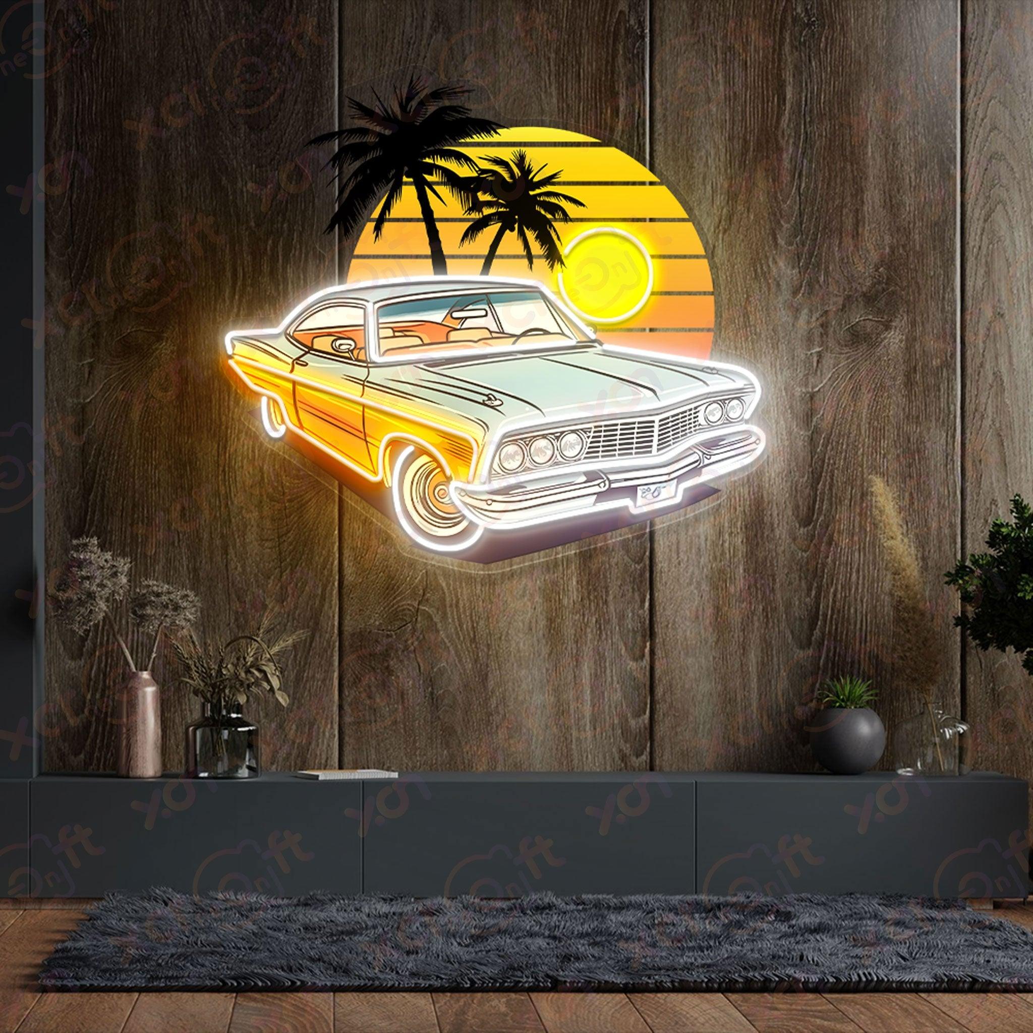 Classic Vintage Car High-quality UV Printed Neon Signs