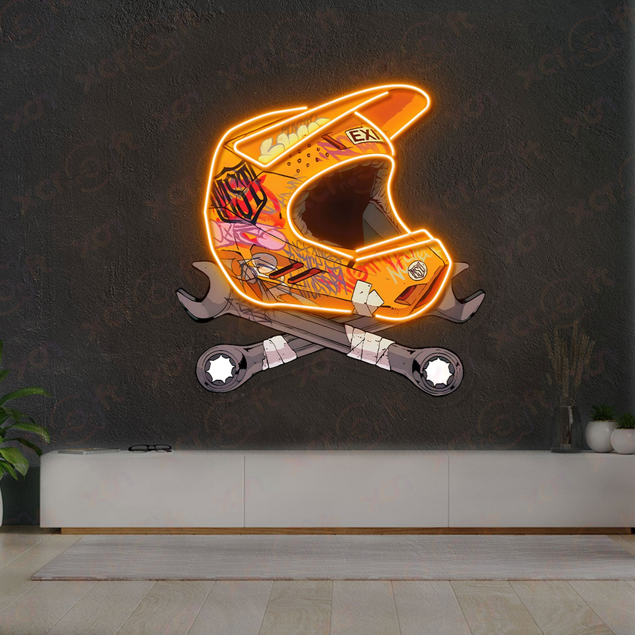 Helmet Fix Decoration UV Printed Neon Signs