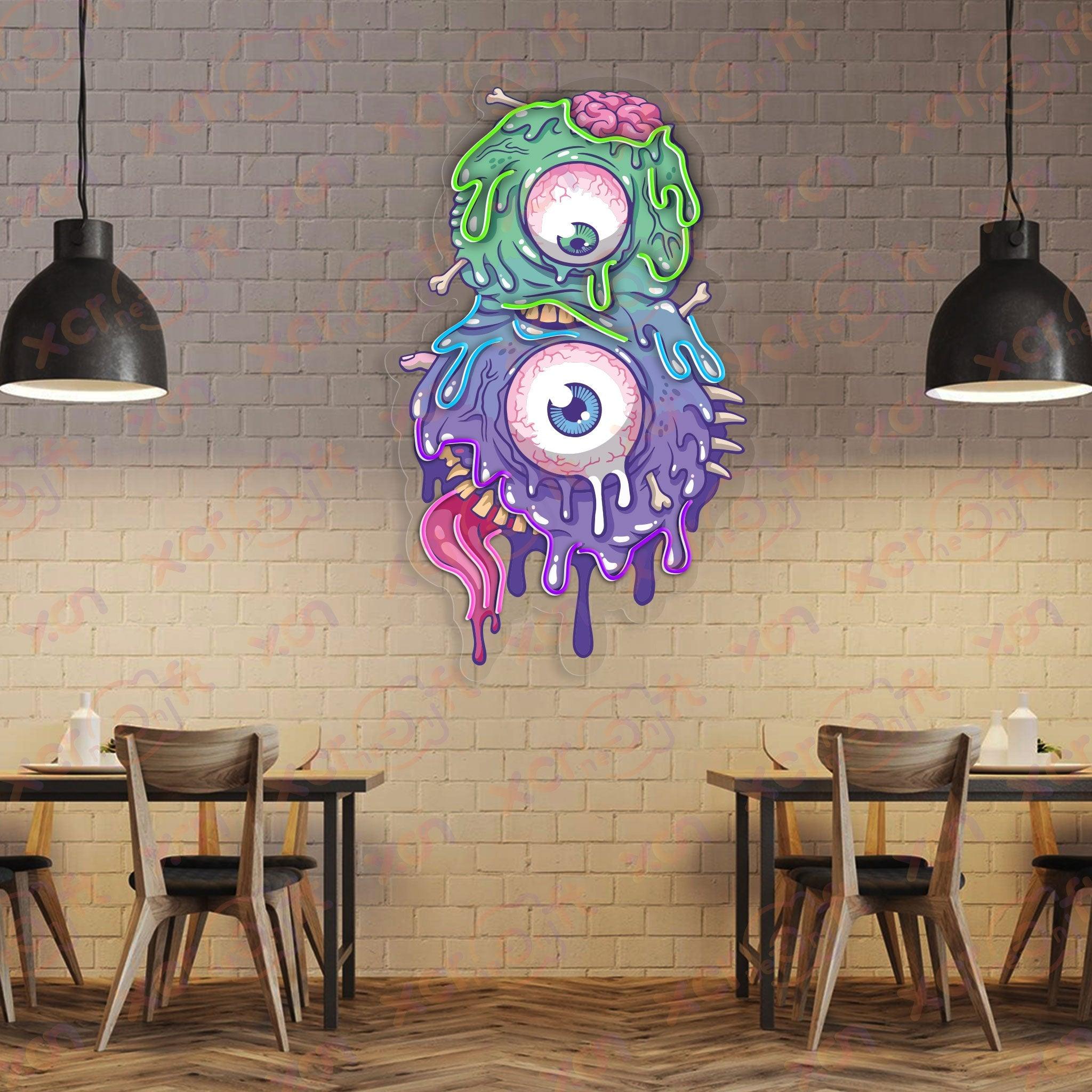 UV printed neon quirky character durable neon decoration.