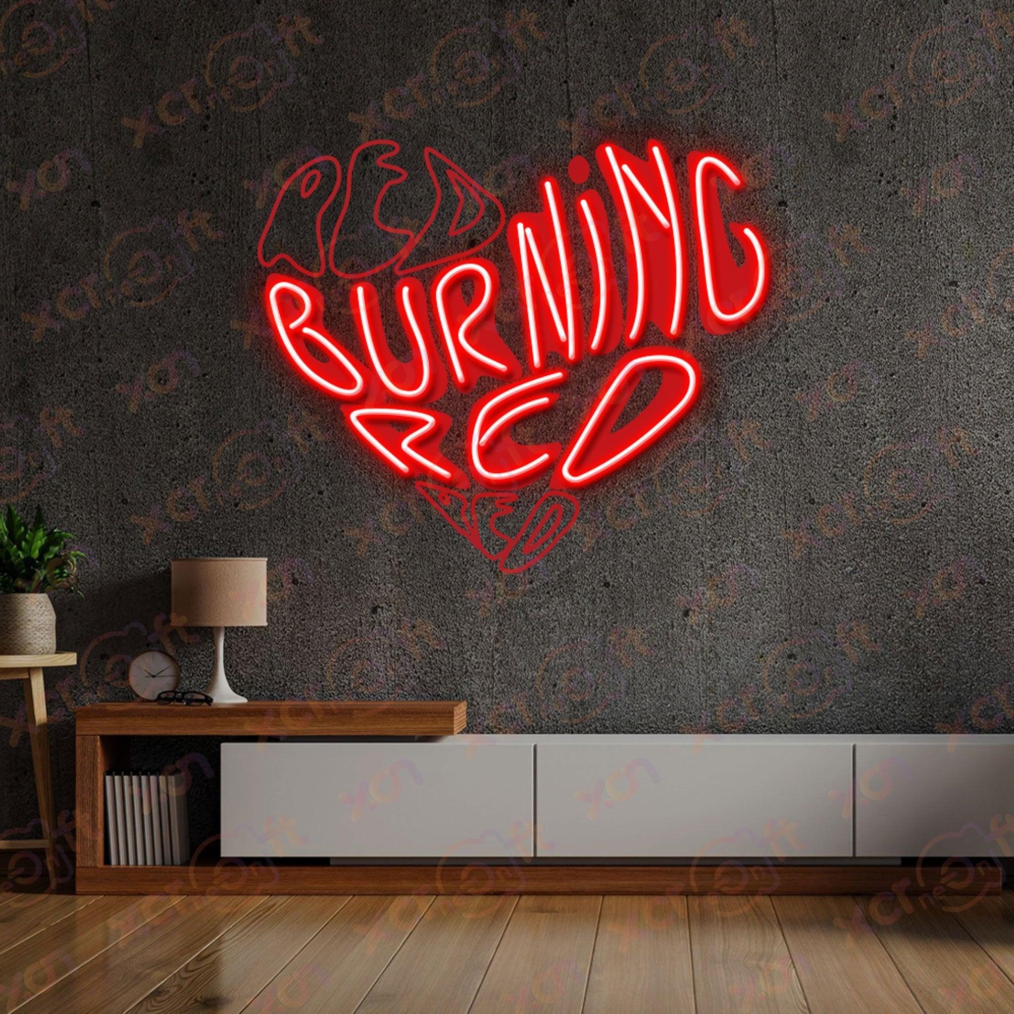 High-quality neon sign, Burning Red logo, durable neon light.