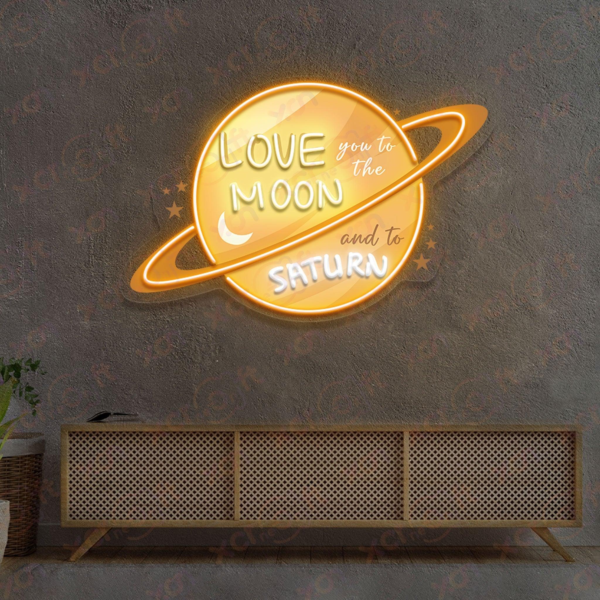 Custom LED neon sign, celestial love quote, unique neon light.