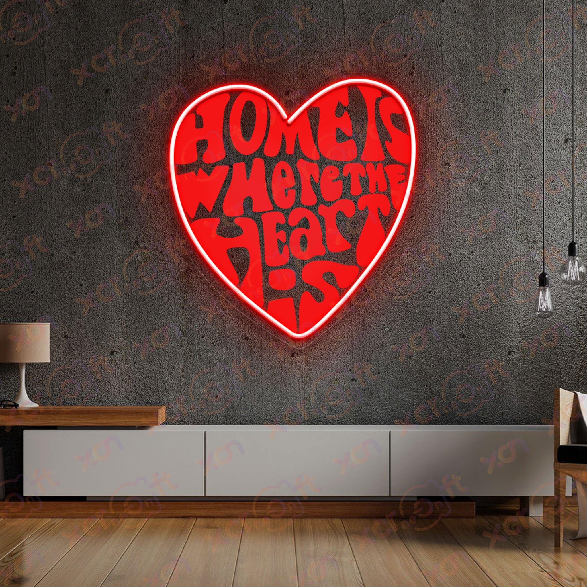 Home Is Where The Heart Is Neon Signs Art