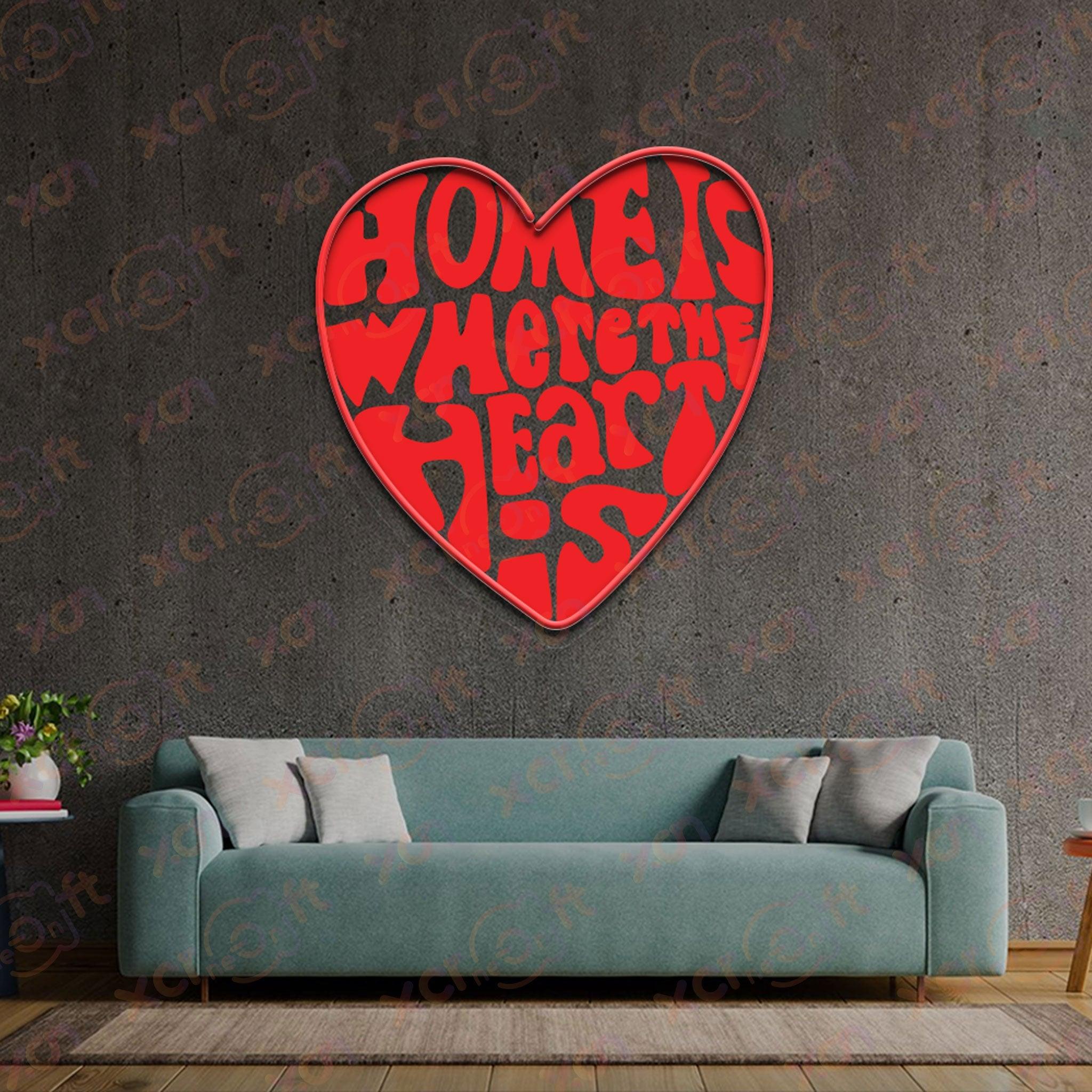 Neon wall art, heart-shaped saying, durable neon home decoration.