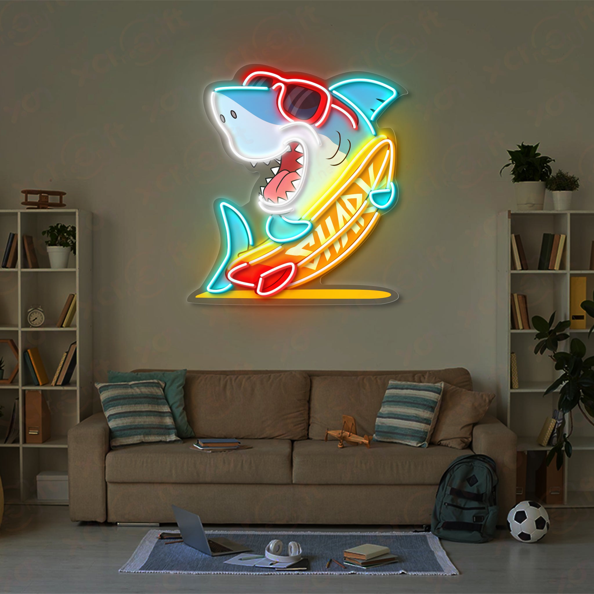 Surfing Shark LED Neon Light