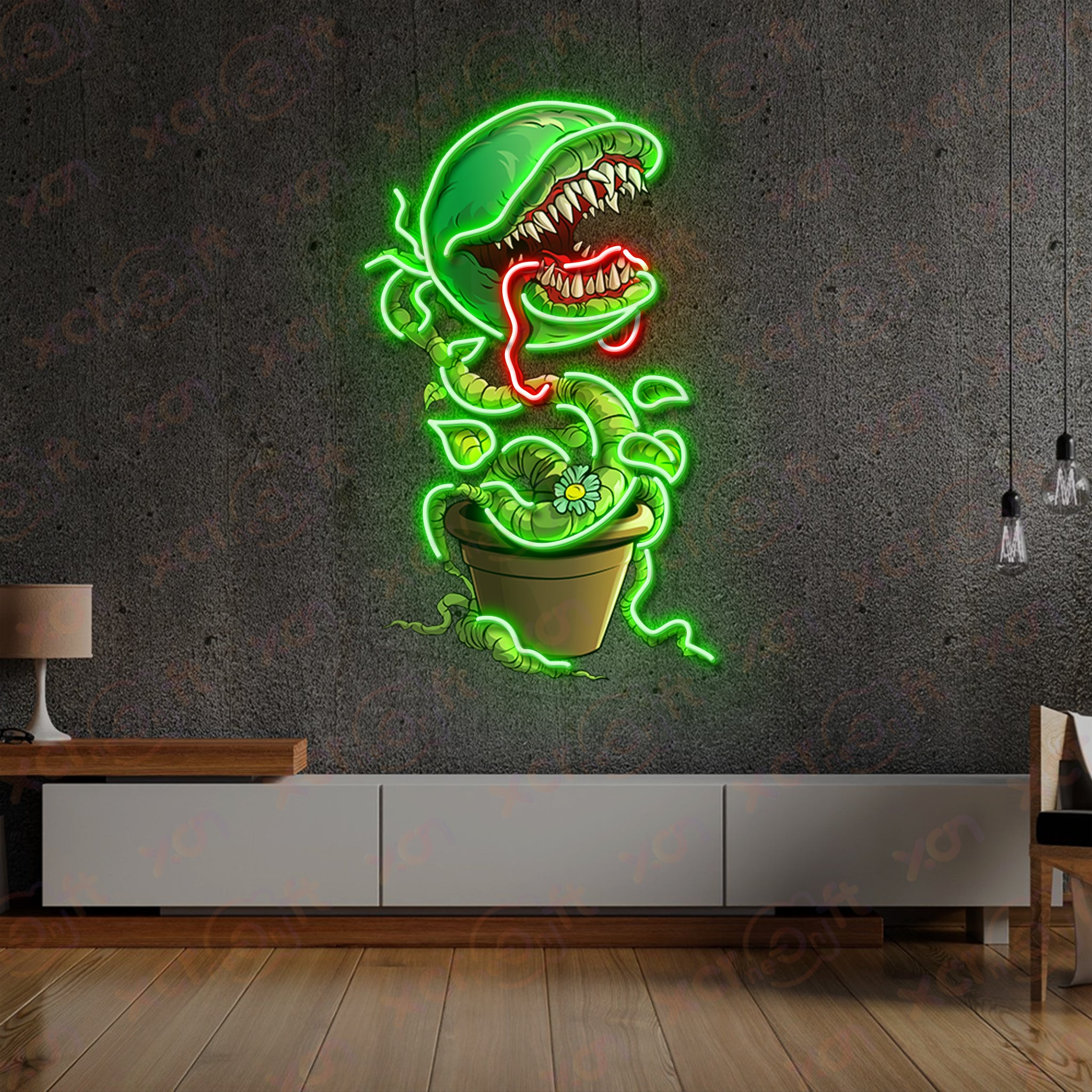 Green Monster Tree Neon Signs Decoration