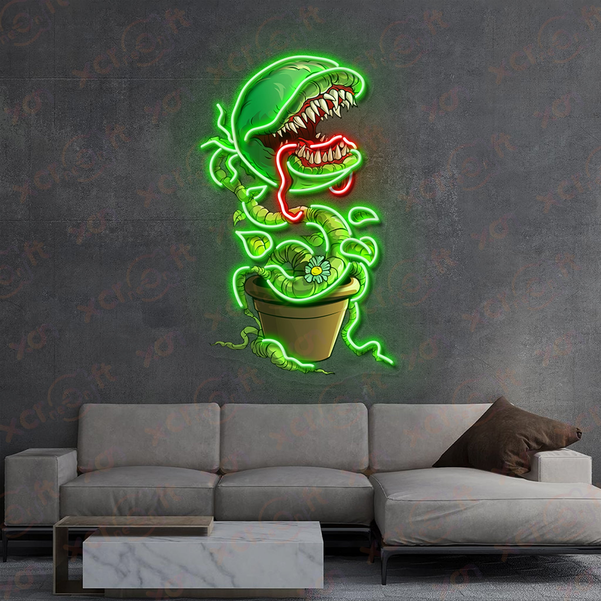 Green Monster Tree Neon Signs Decoration