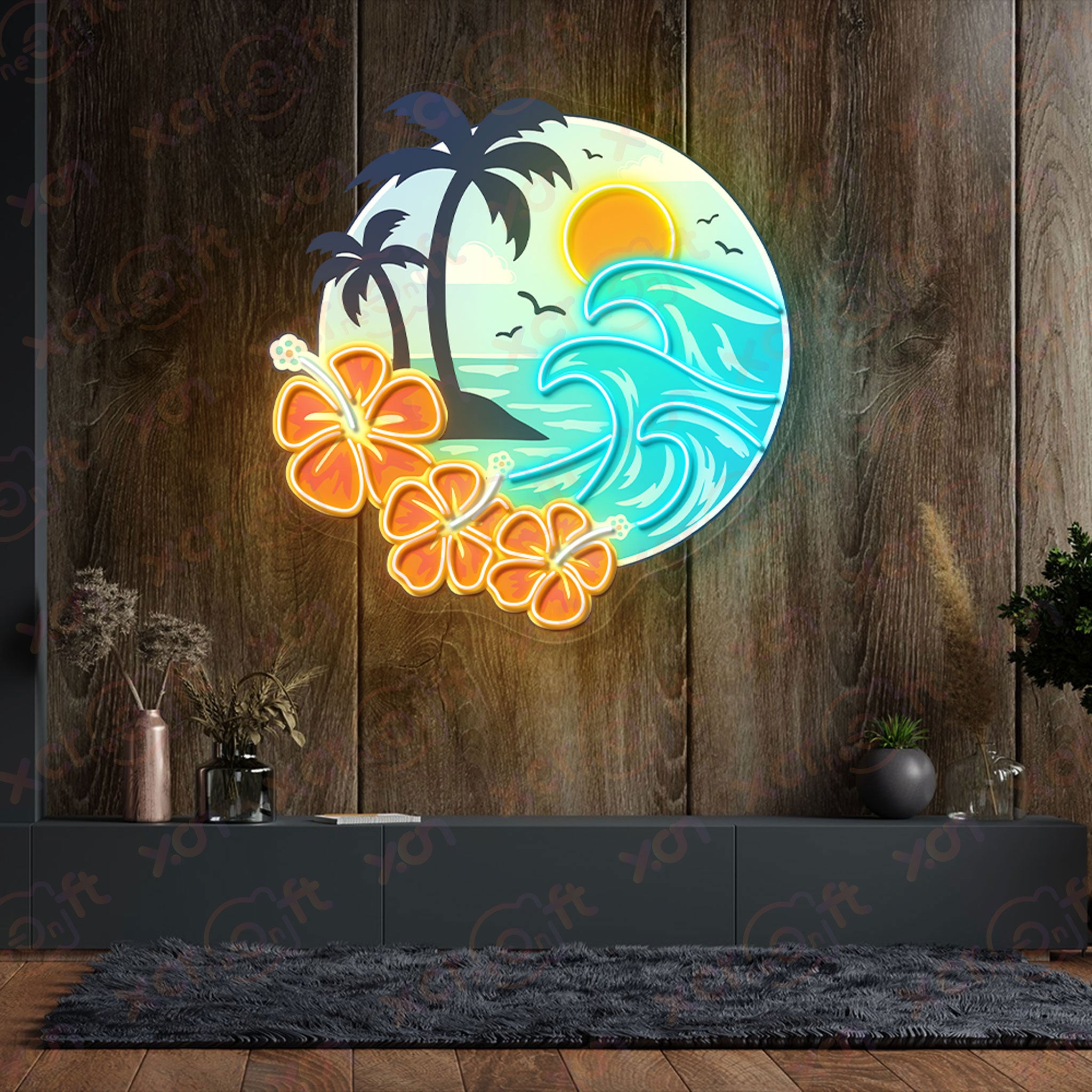 Tropical Vibe UV Printed Neon Sign for Summer Vibe