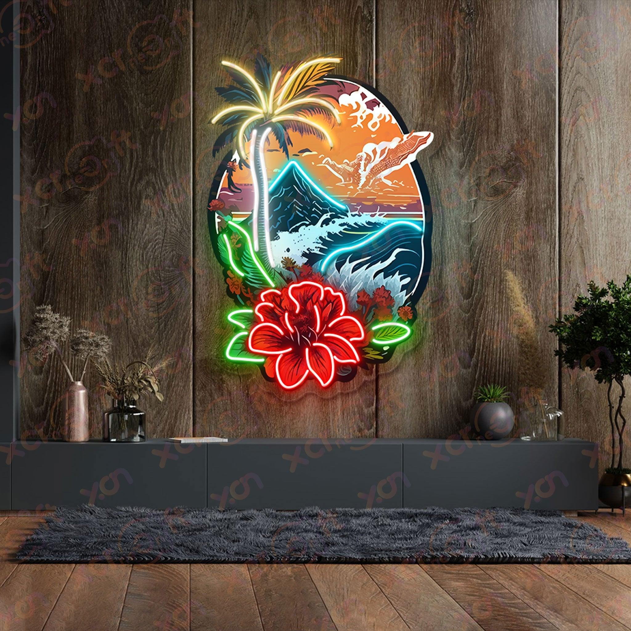 High-quality neon sign tropical paradise getaway durable neon decor