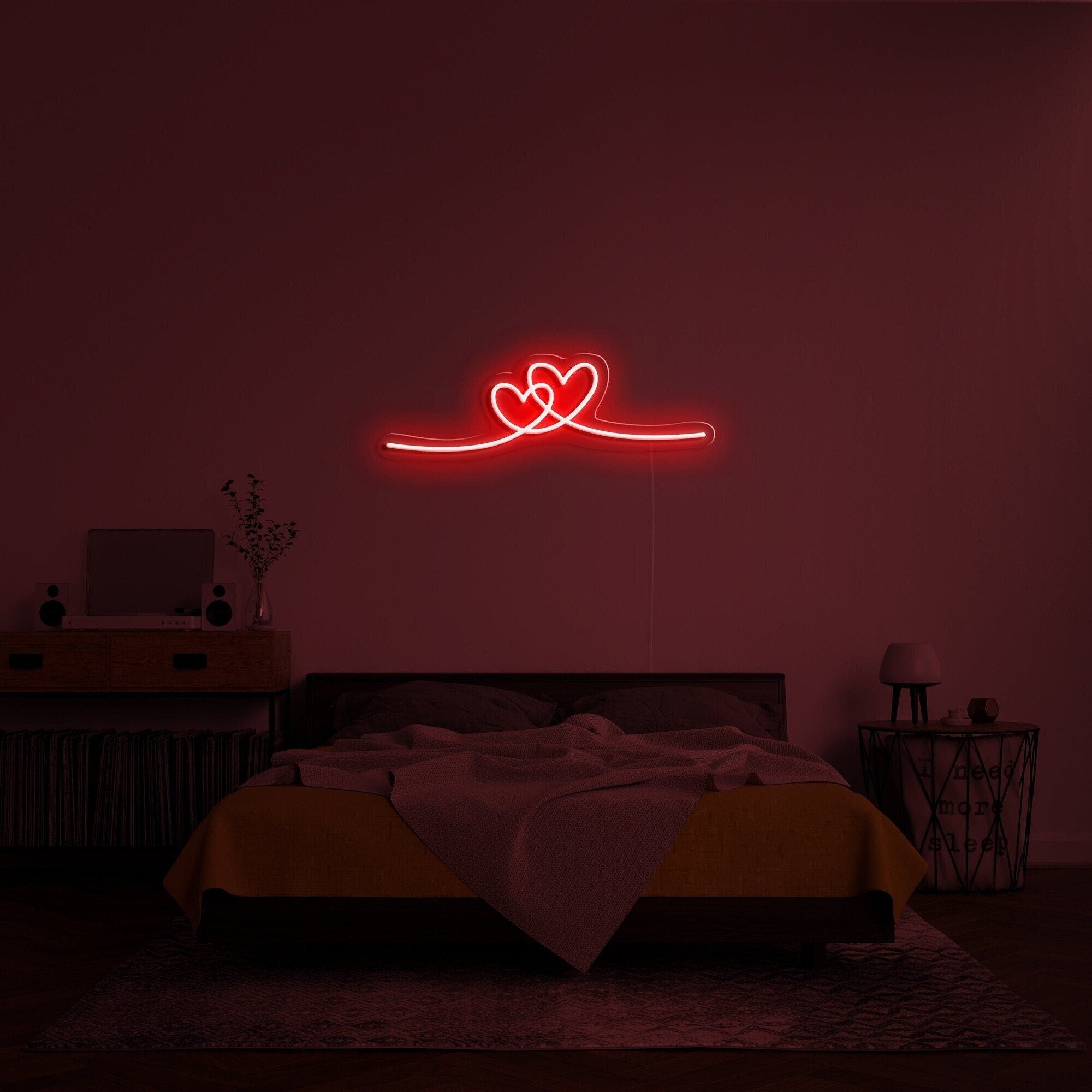 Double Heart Neon Sign