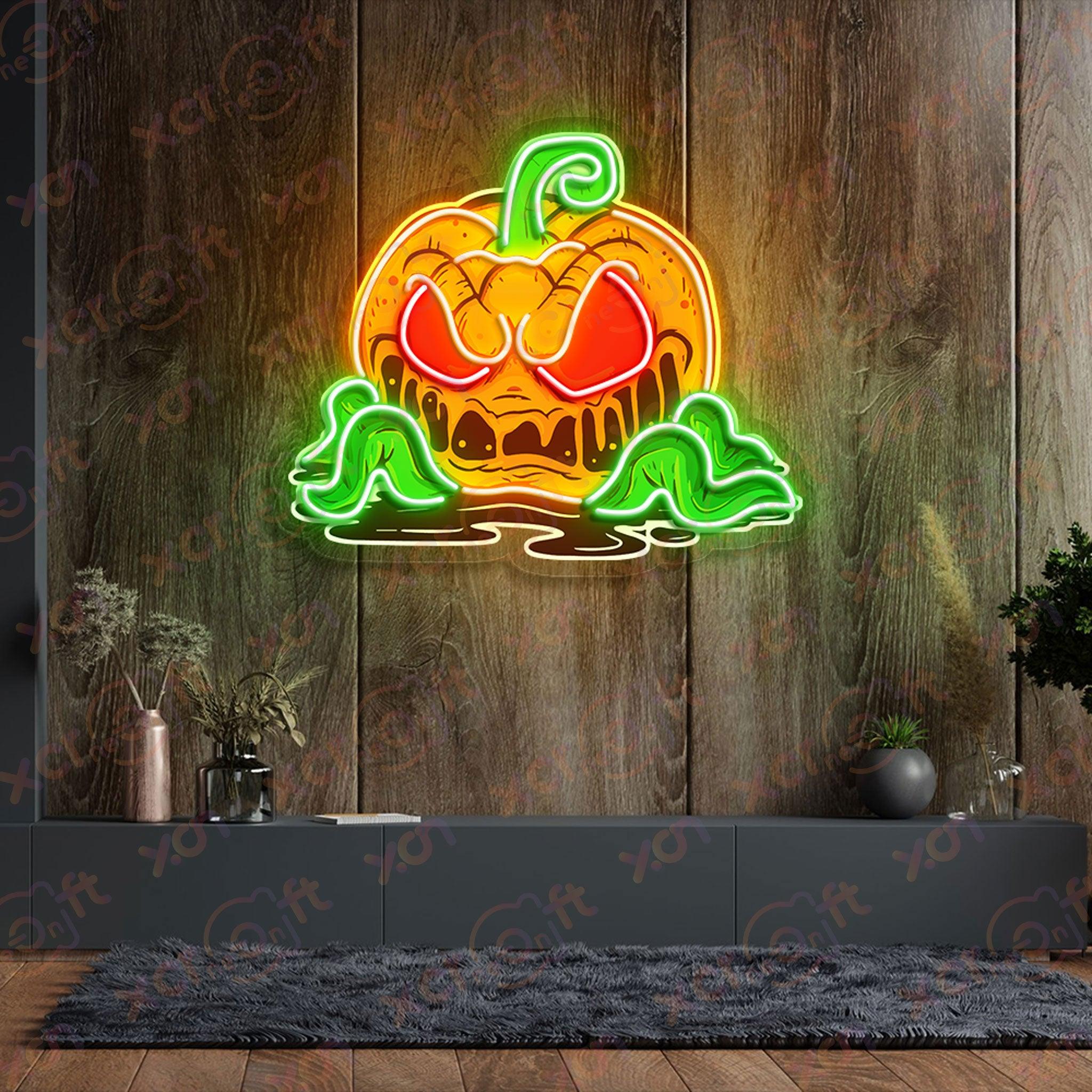 Pumpkin Monster UV Printed LED Neon Sign