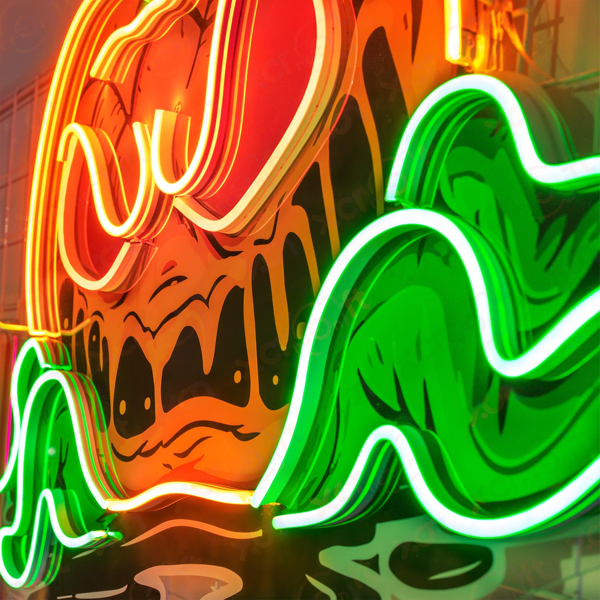 Pumpkin Monster UV Printed LED Neon Sign