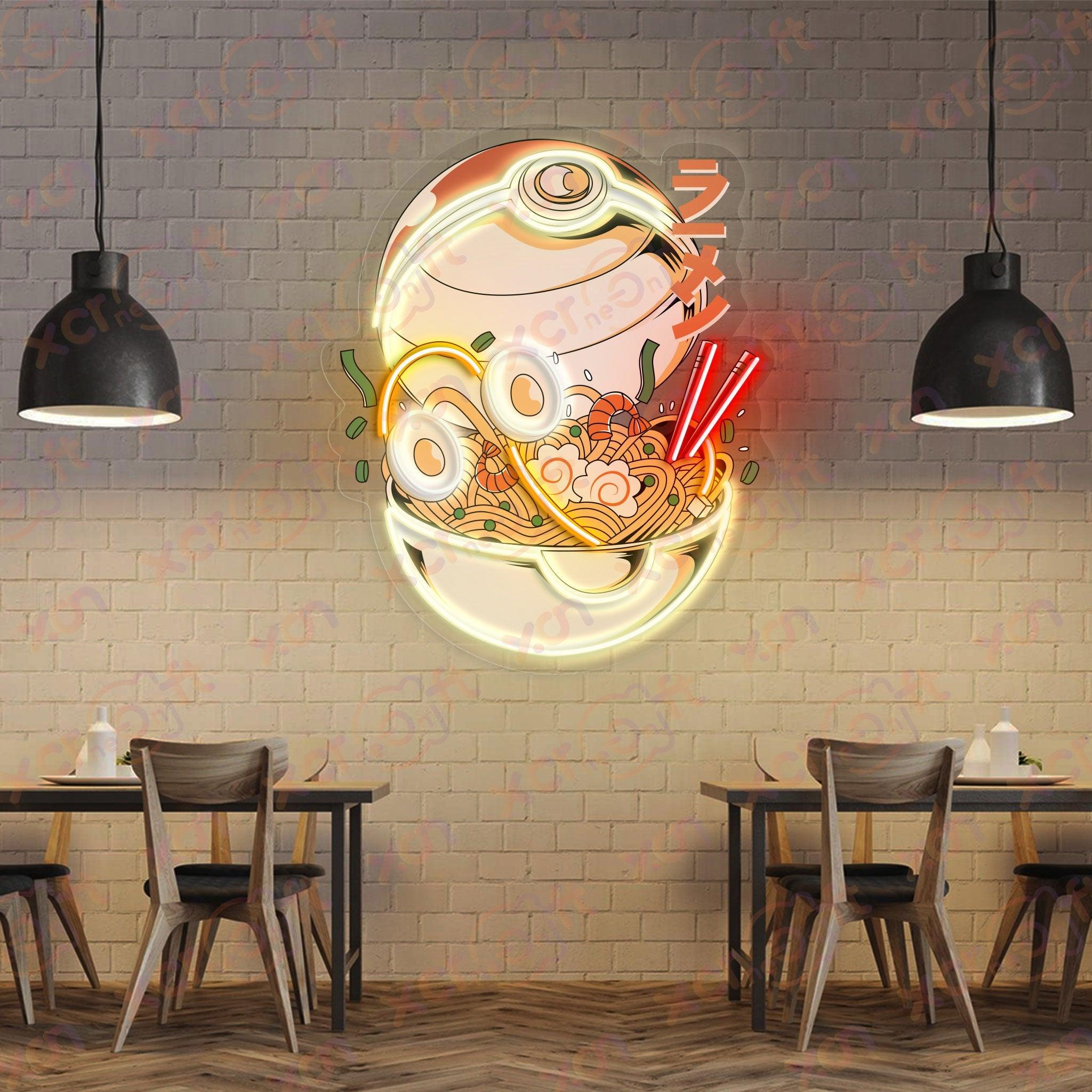 Custom LED neon ramen, food decor light.