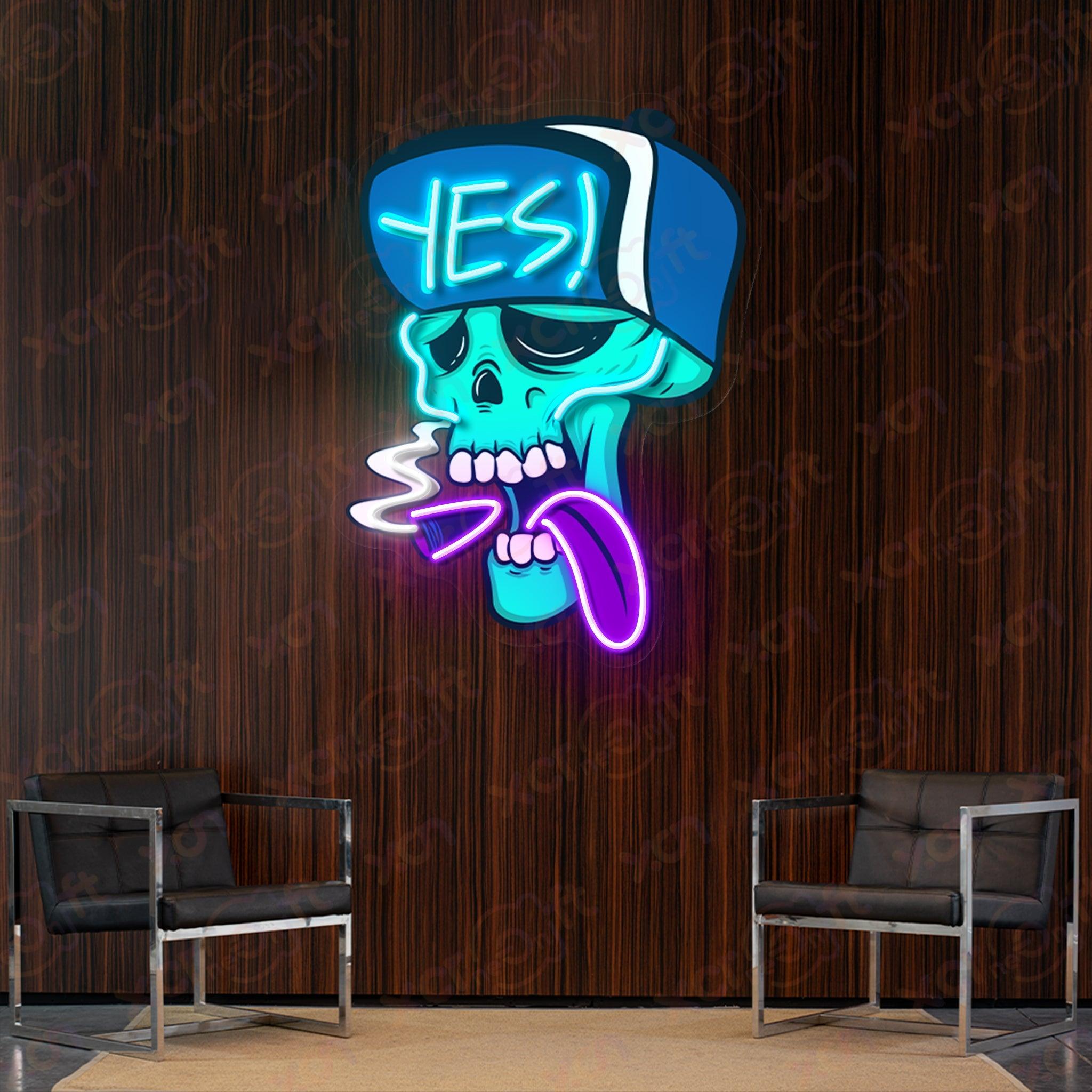 Cartoon Skull LED UV Printed Neon Signs