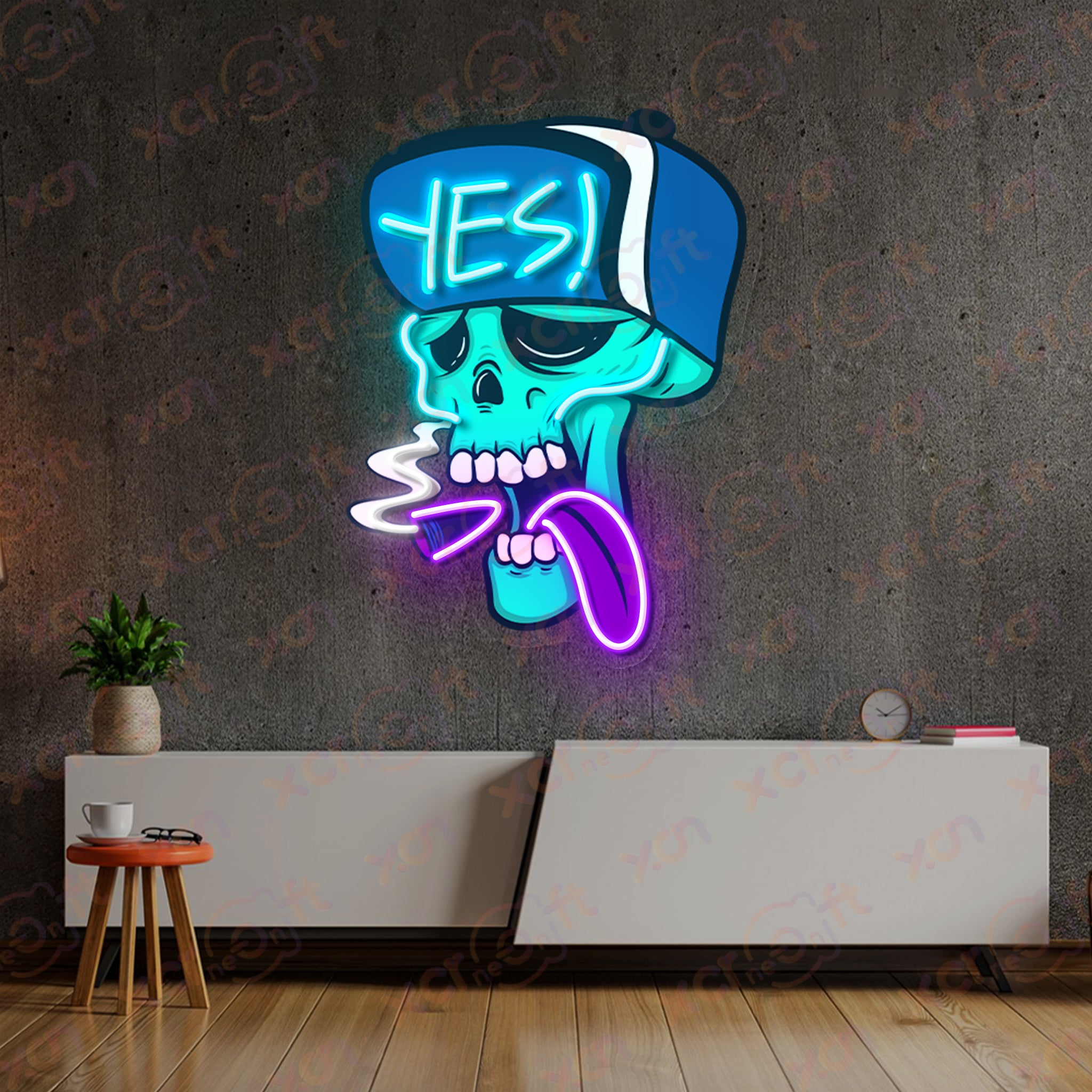 Cartoon Skull LED UV Printed Neon Signs