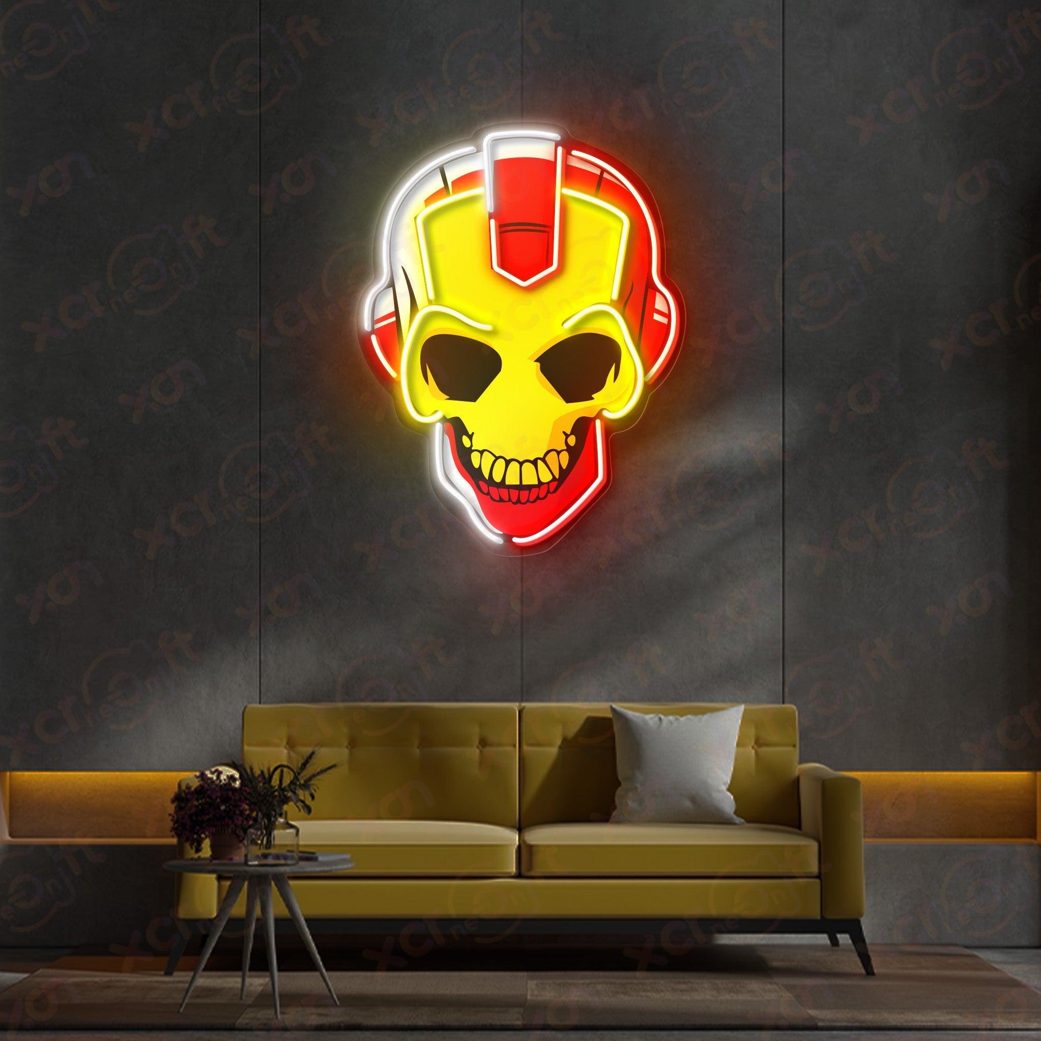 Skull Iron LED UV Printed Neon Signs