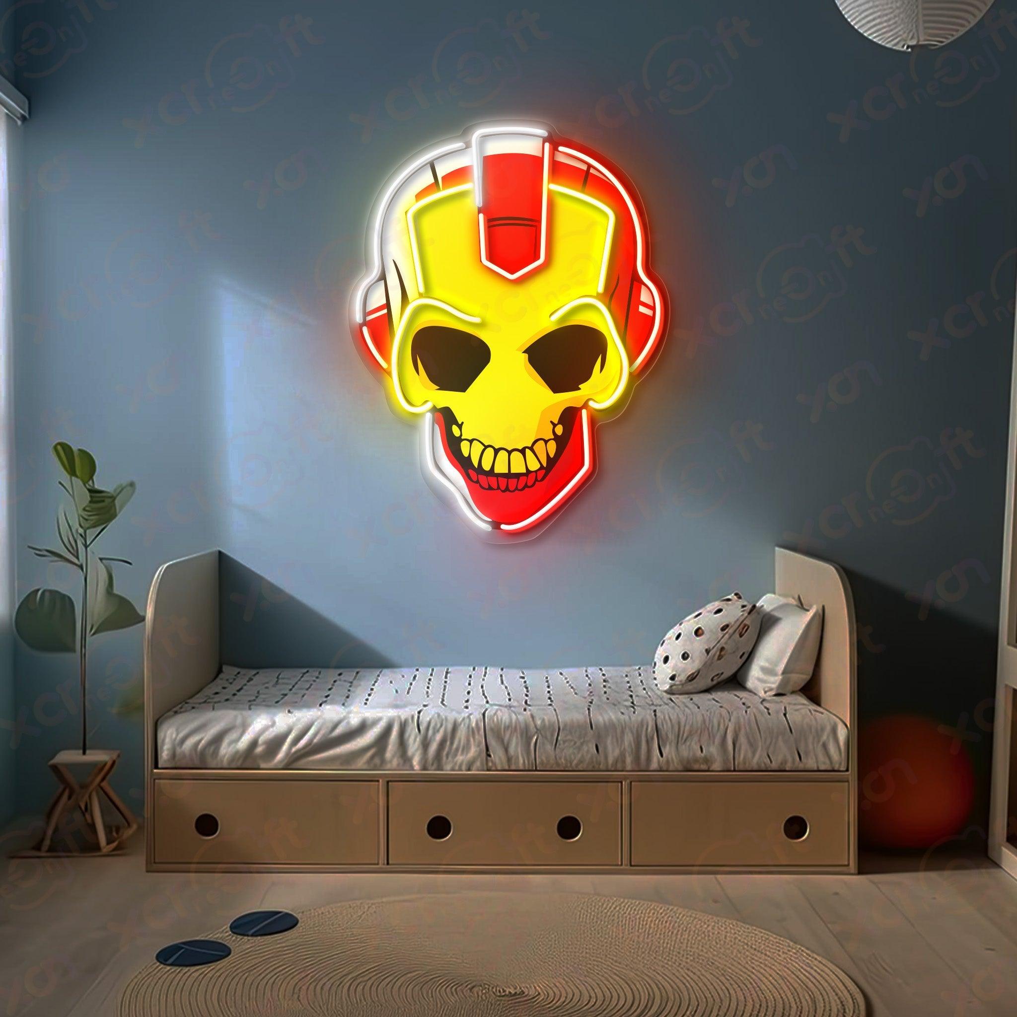 Skull Iron LED UV Printed Neon Signs