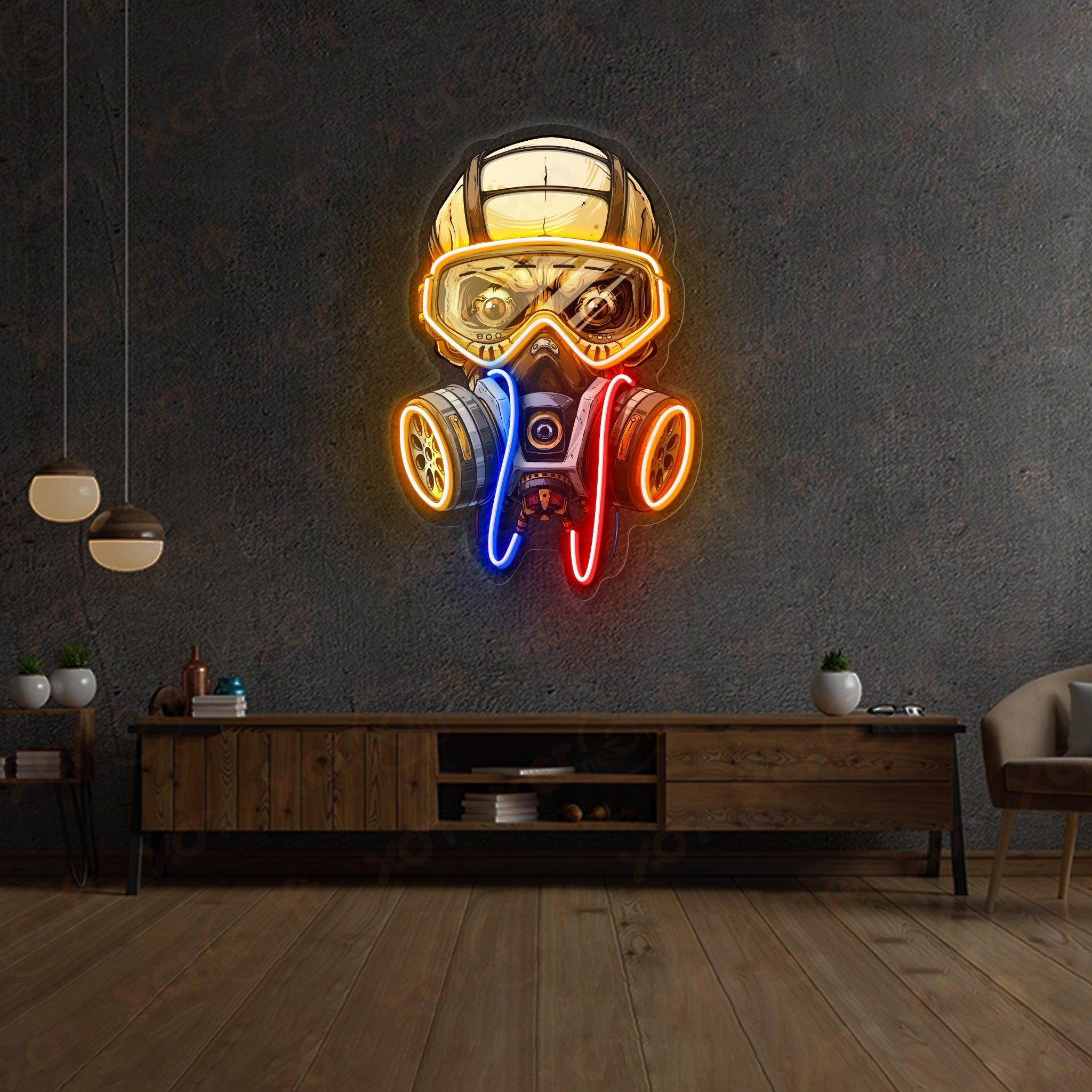 Skull Mechanical UV Neon Signs